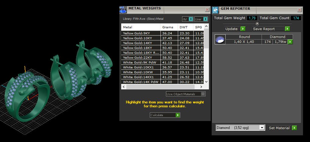 Ring and Earrings set 15143 3D print model_9