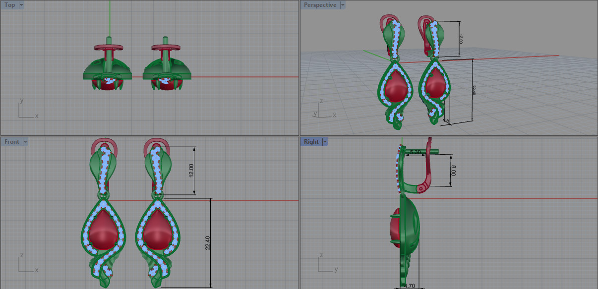 Ring and Earrings set 30223 3D print model_13