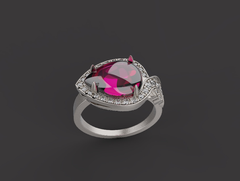 Ring and Earrings set 30223 3D print model_8