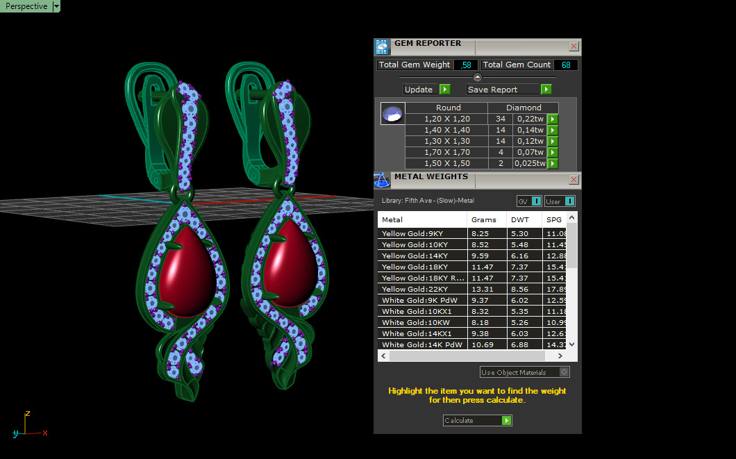 Ring and Earrings set 30223 3D print model_14