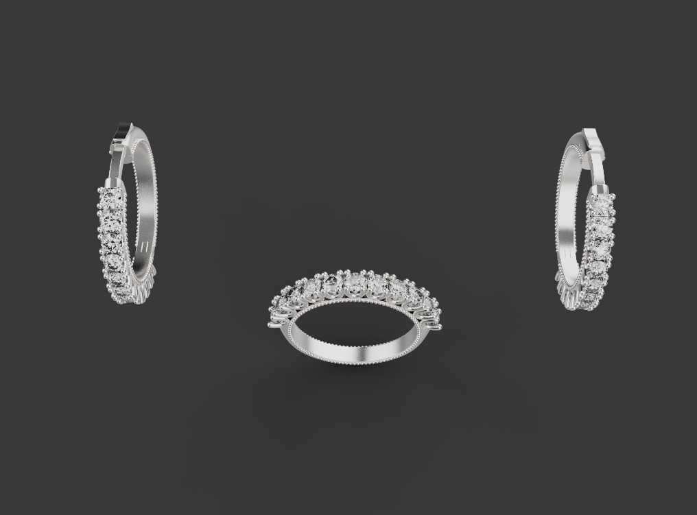 Ring and Earrings 15273 3D print model_3