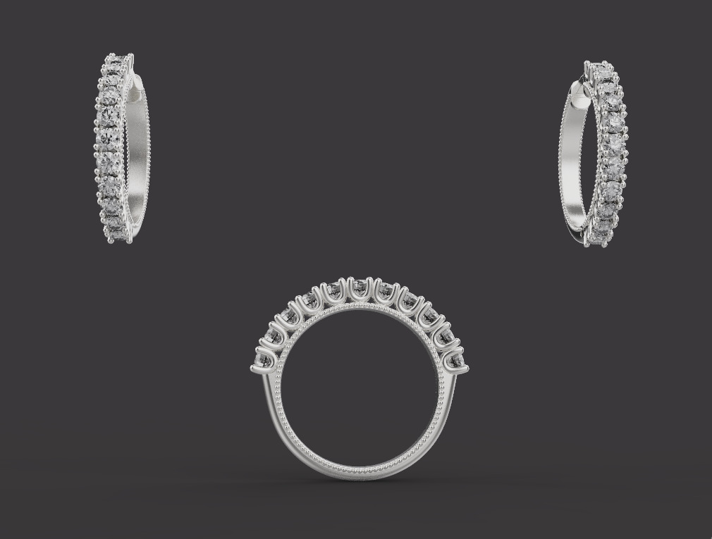 Ring and Earrings 15273 3D print model_1