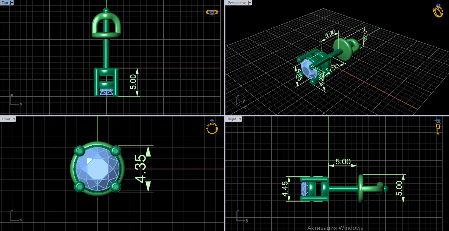 Necklace Studs and Bracelet set 15337 3D print model_15