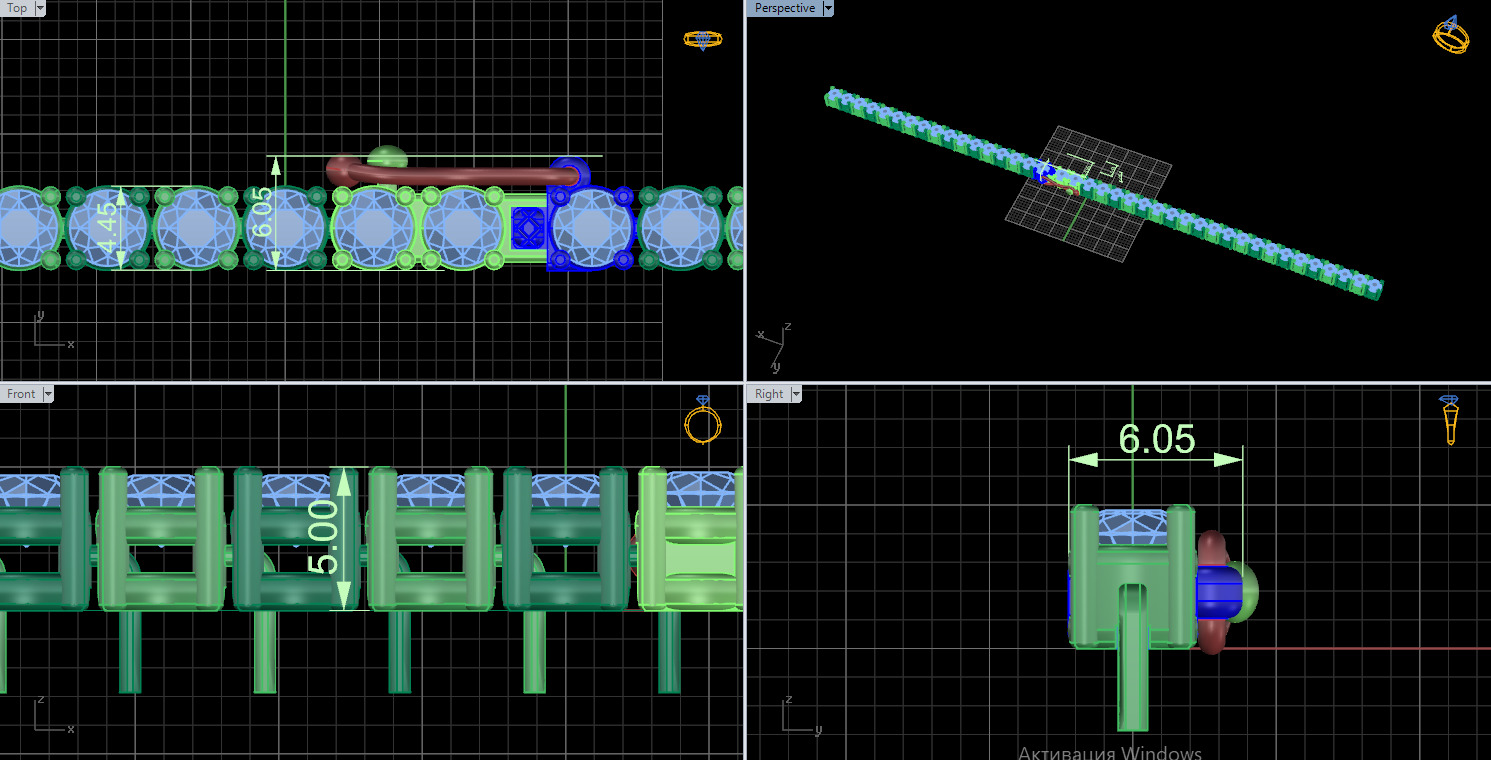 Necklace Studs and Bracelet set 15337 3D print model_12