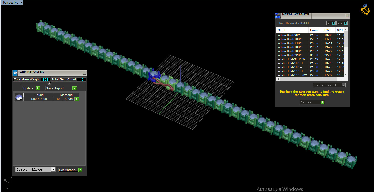 Necklace Studs and Bracelet set 15337 3D print model_14