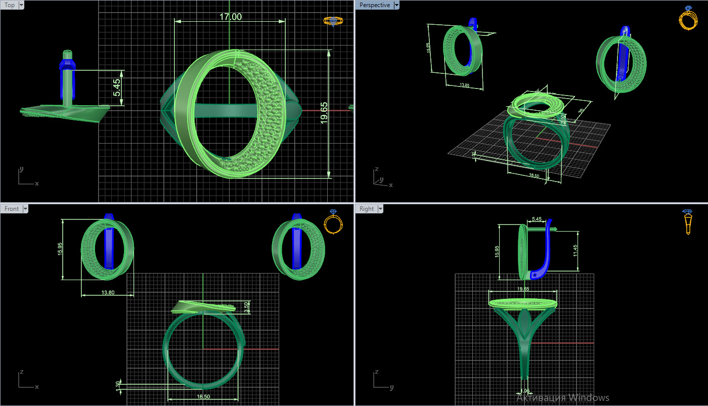 Rings and Earrings set 67223 3D print model_5