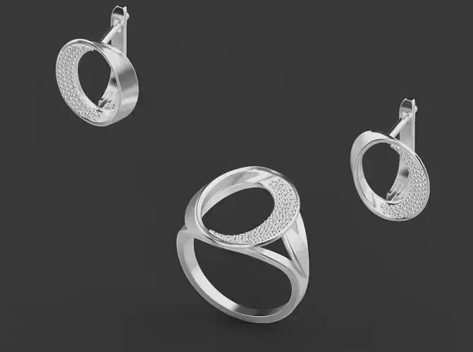 Rings and Earrings set 67223