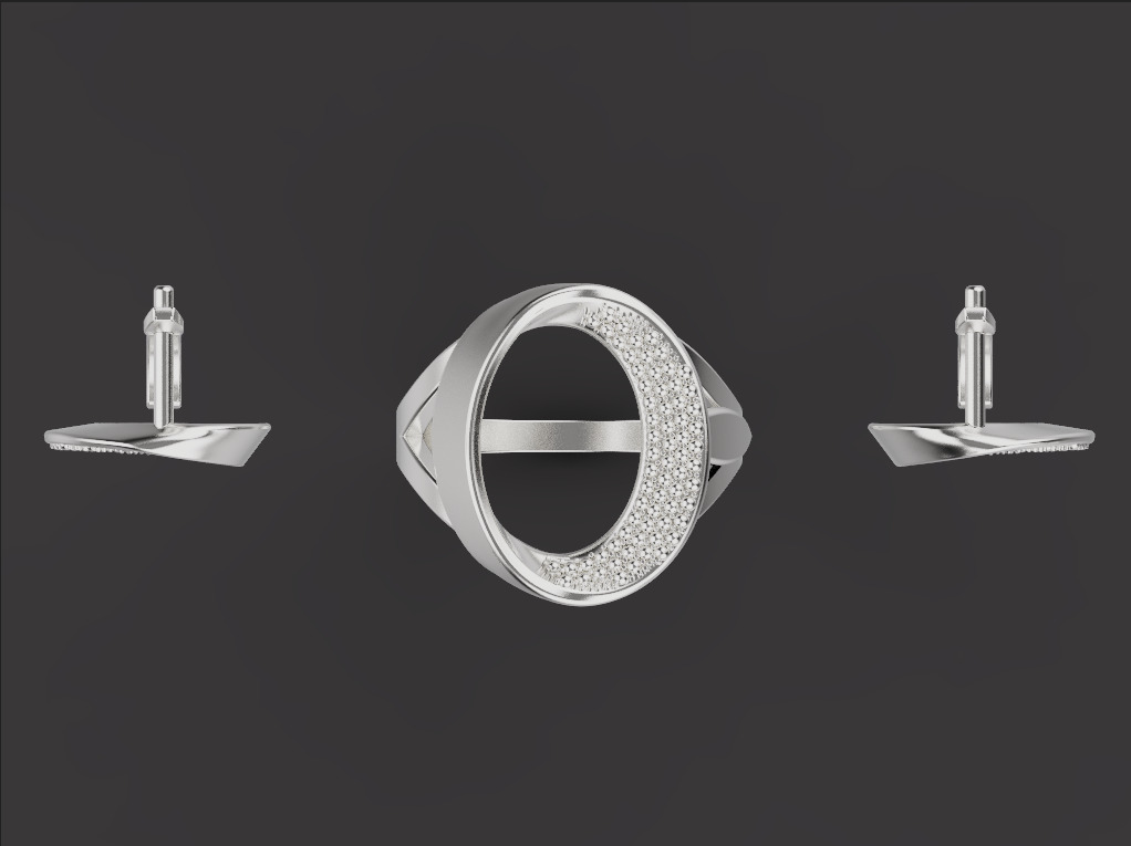 Rings and Earrings set 67223 3D print model_2