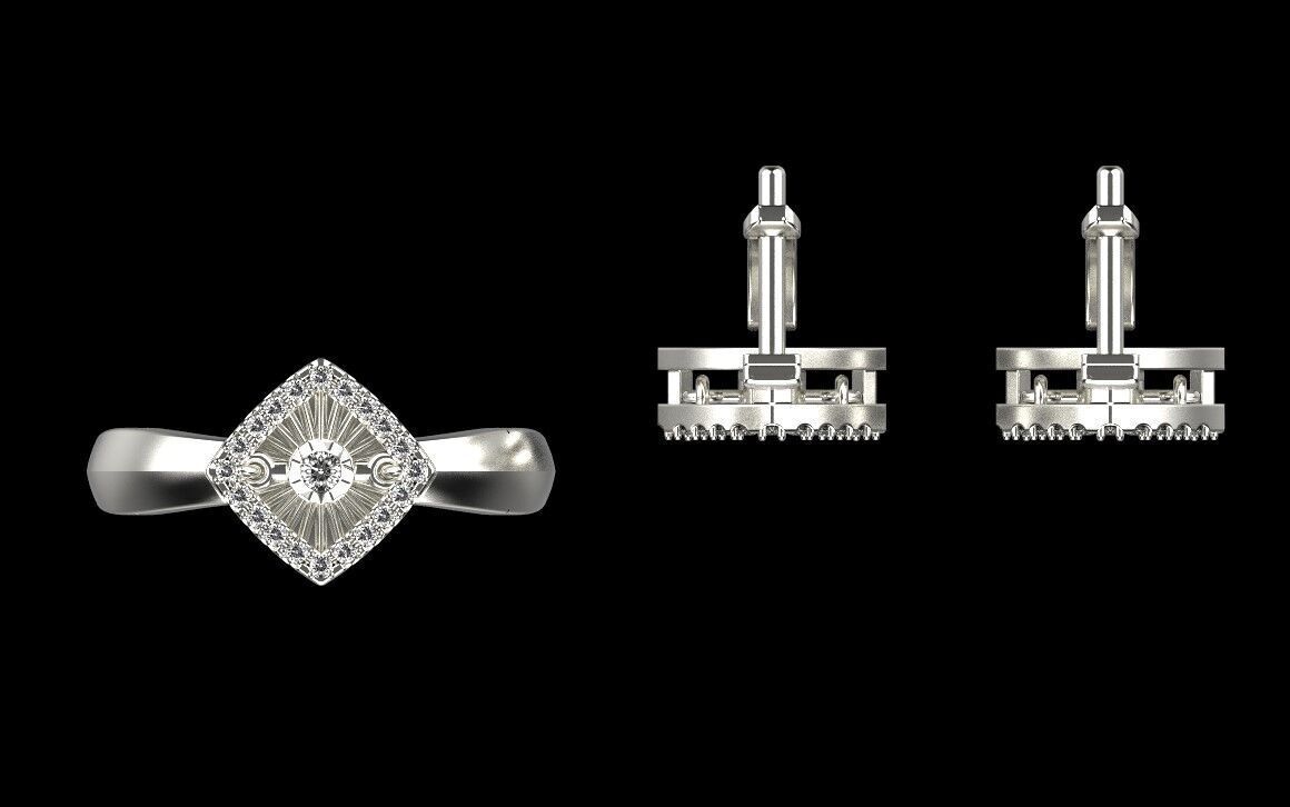 Rings and Earrings set 29360 3D print model_3