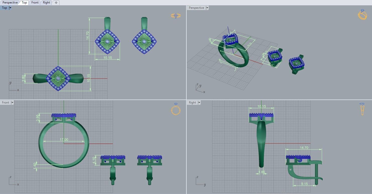 Rings and Earrings set 29360 3D print model_4