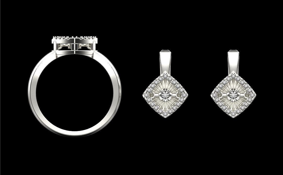 Rings and Earrings set 29360 3D print model_1