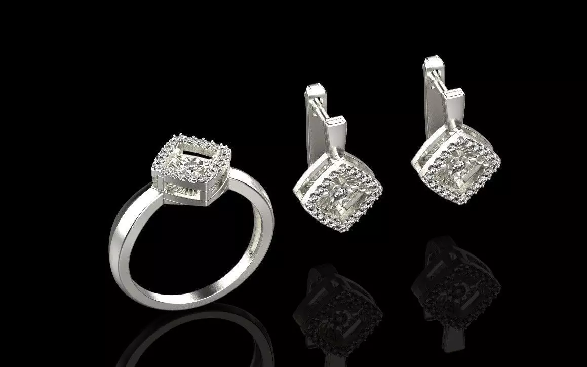 Rings and Earrings set 29360 3D print model_0