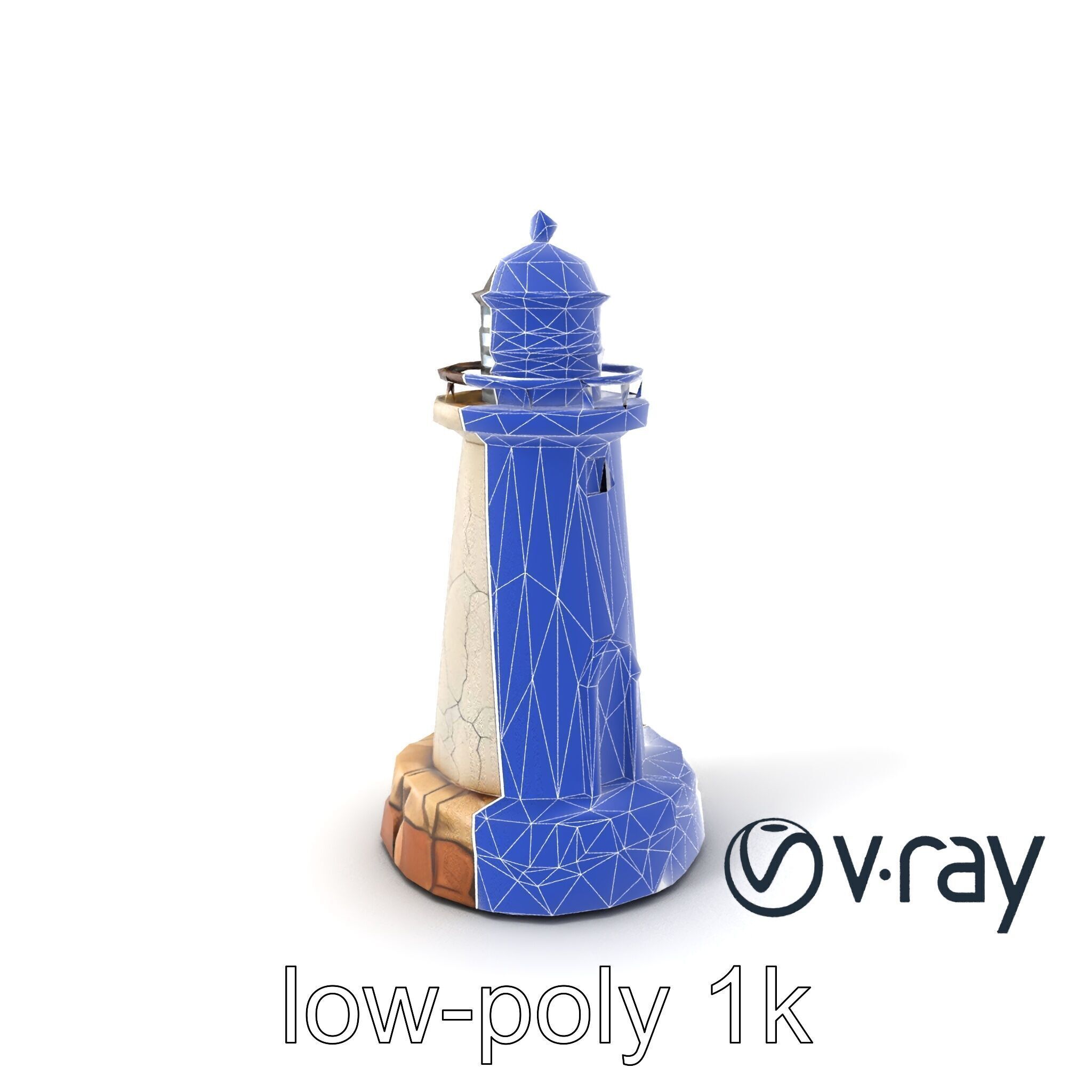Cracked Lighthouse Architectural Detail model pack Low-poly 3D model_5