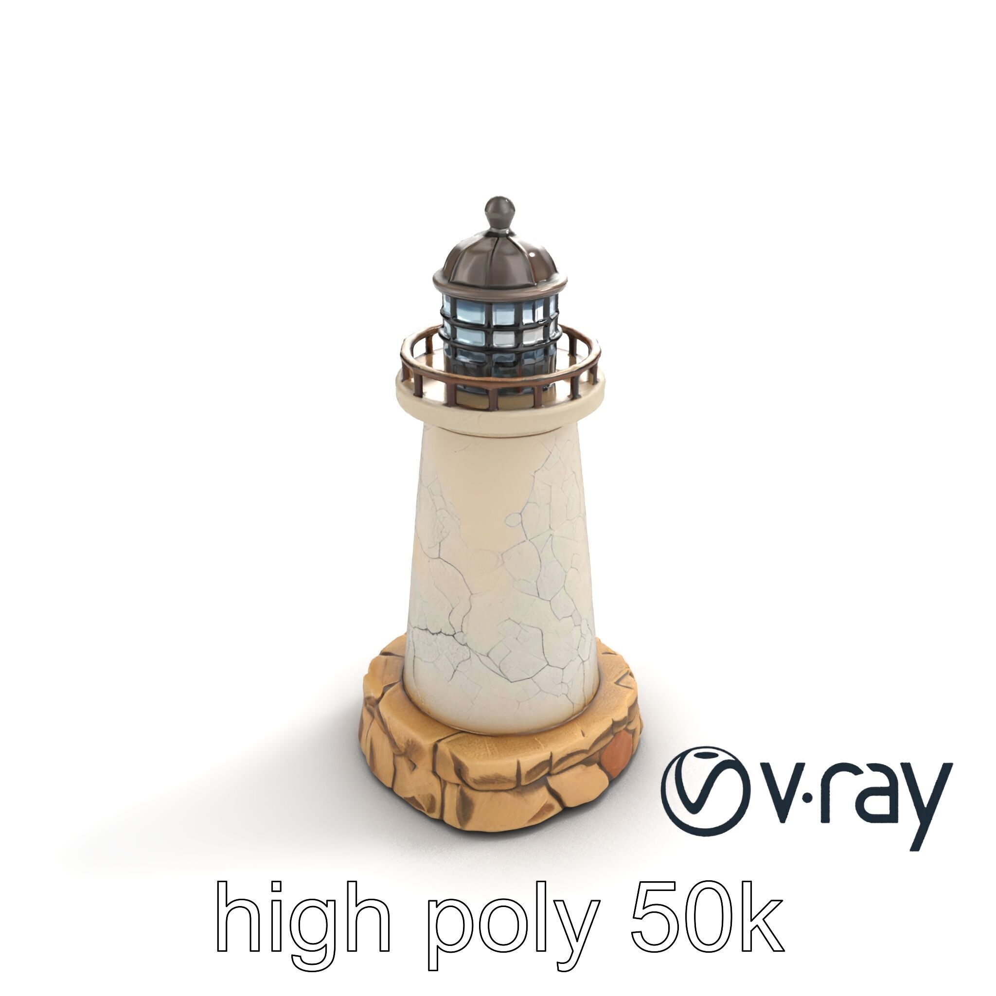 Cracked Lighthouse Architectural Detail model pack Low-poly 3D model_14