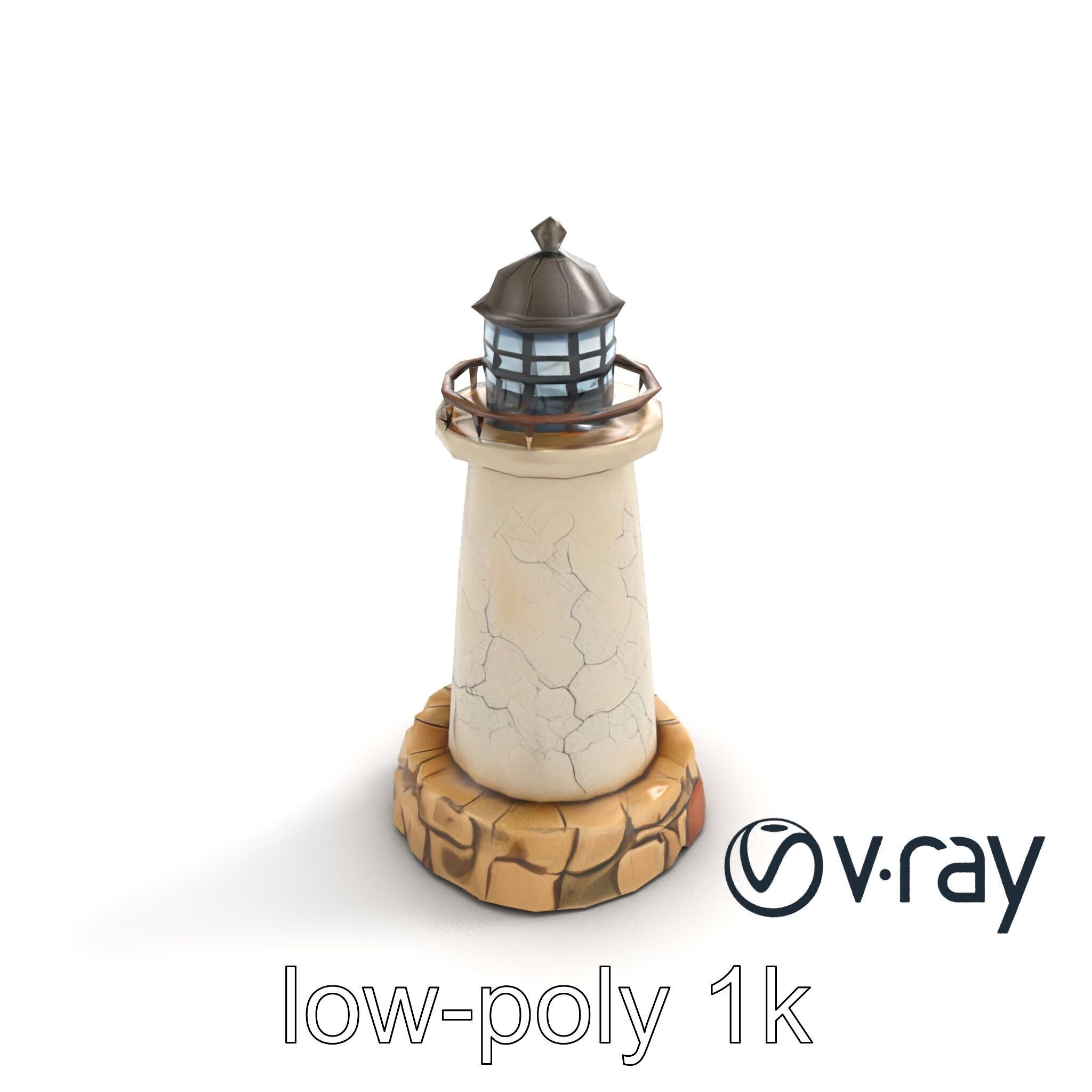 Cracked Lighthouse Architectural Detail model pack Low-poly 3D model_8