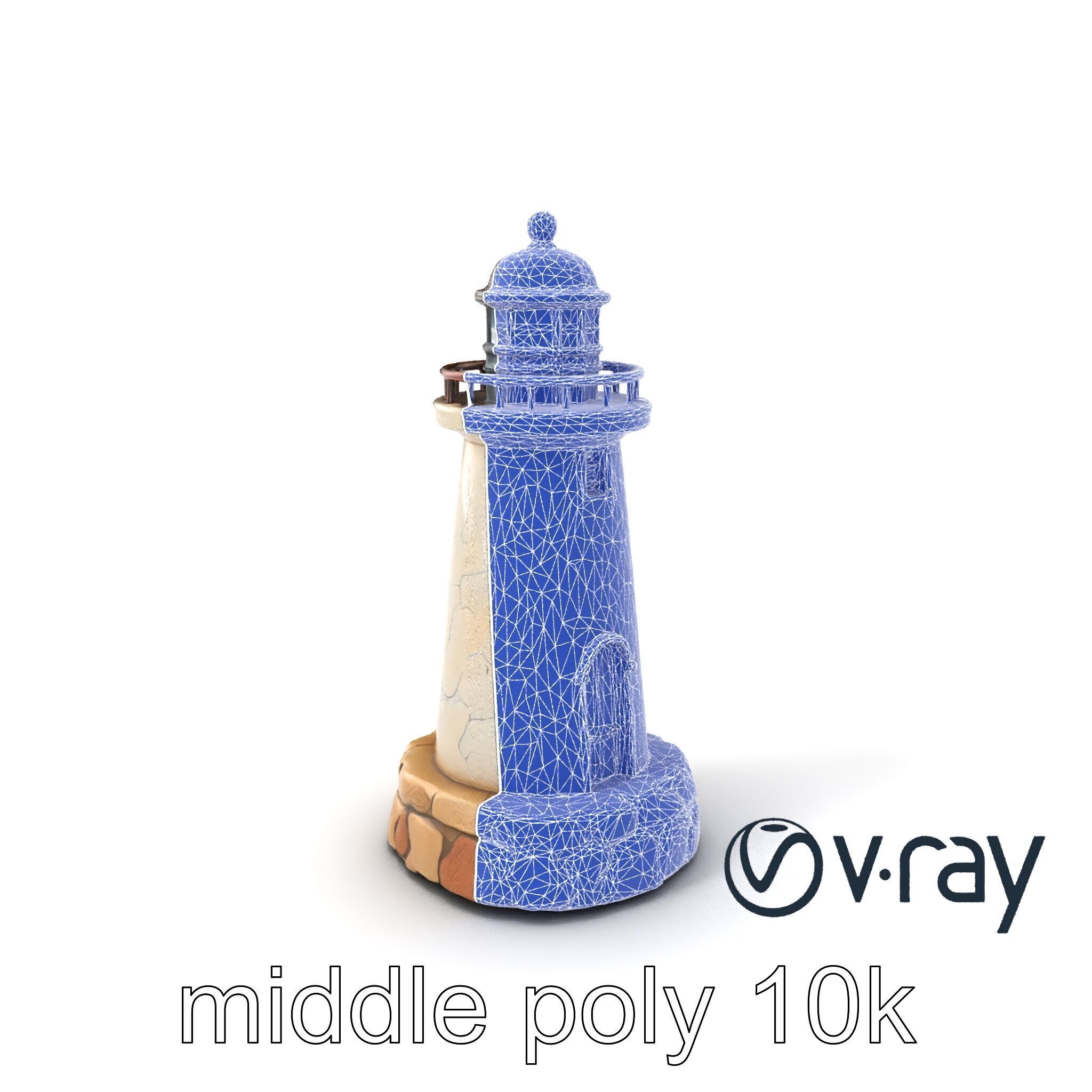 Cracked Lighthouse Architectural Detail model pack Low-poly 3D model_4