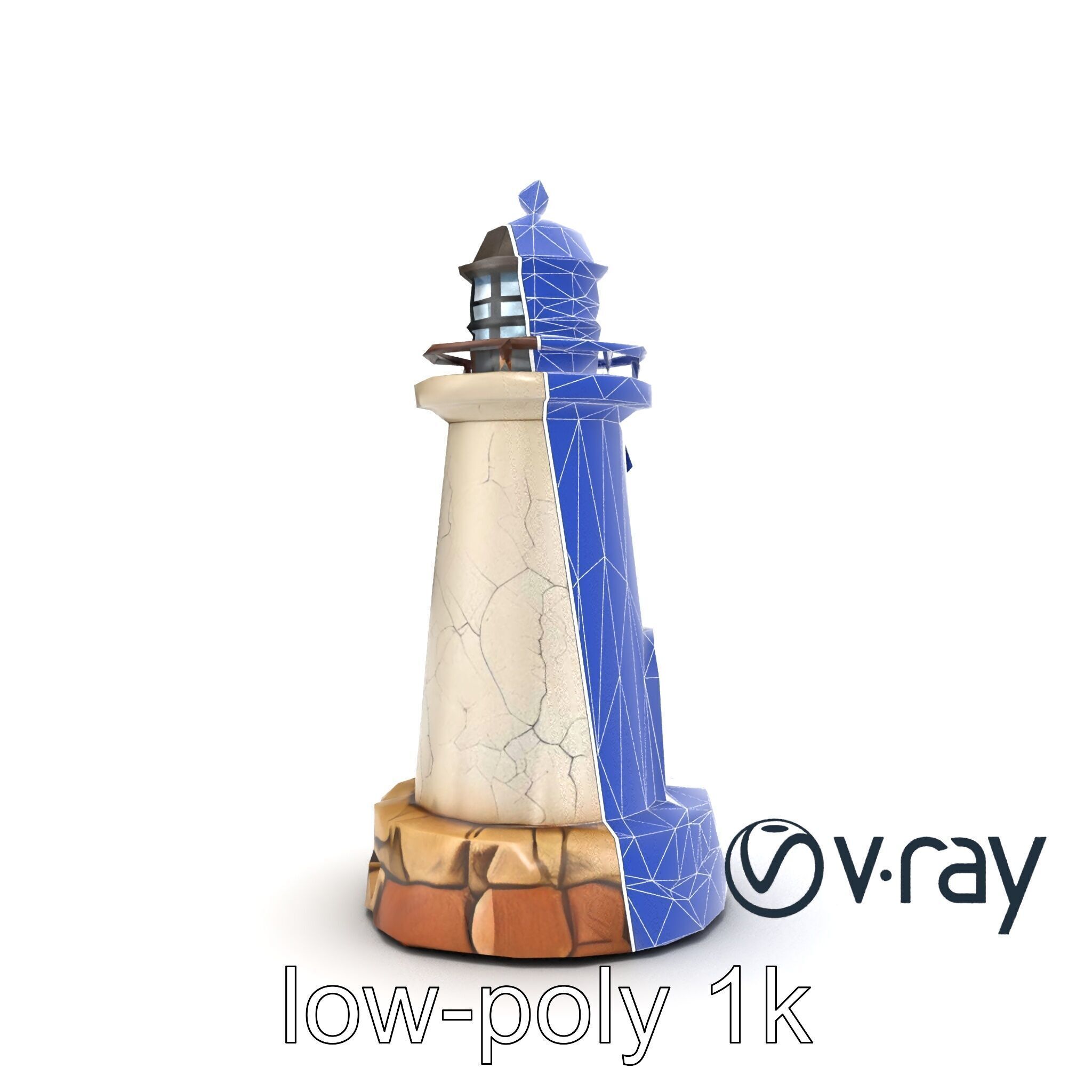 Cracked Lighthouse Architectural Detail model pack Low-poly 3D model_22