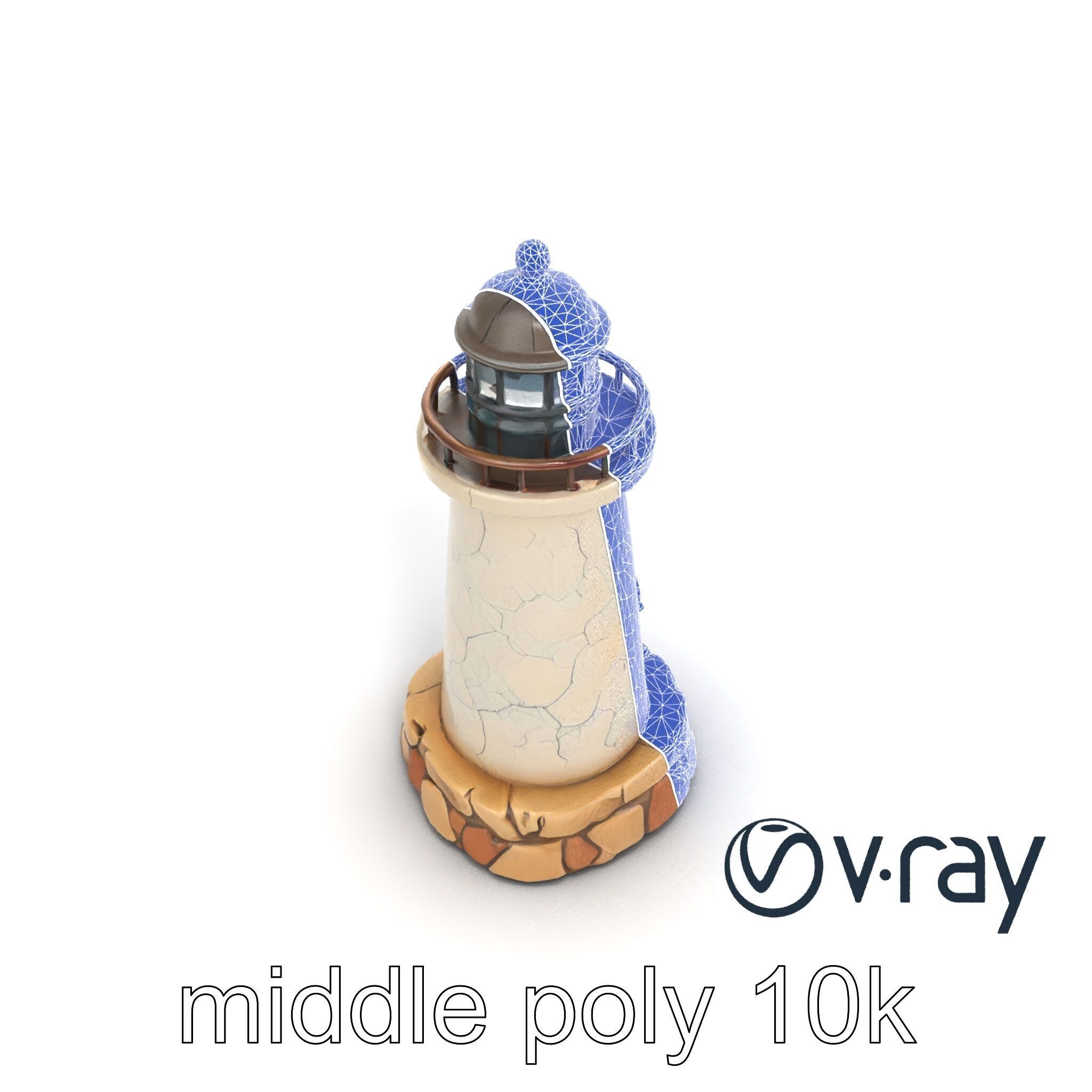 Cracked Lighthouse Architectural Detail model pack Low-poly 3D model_31