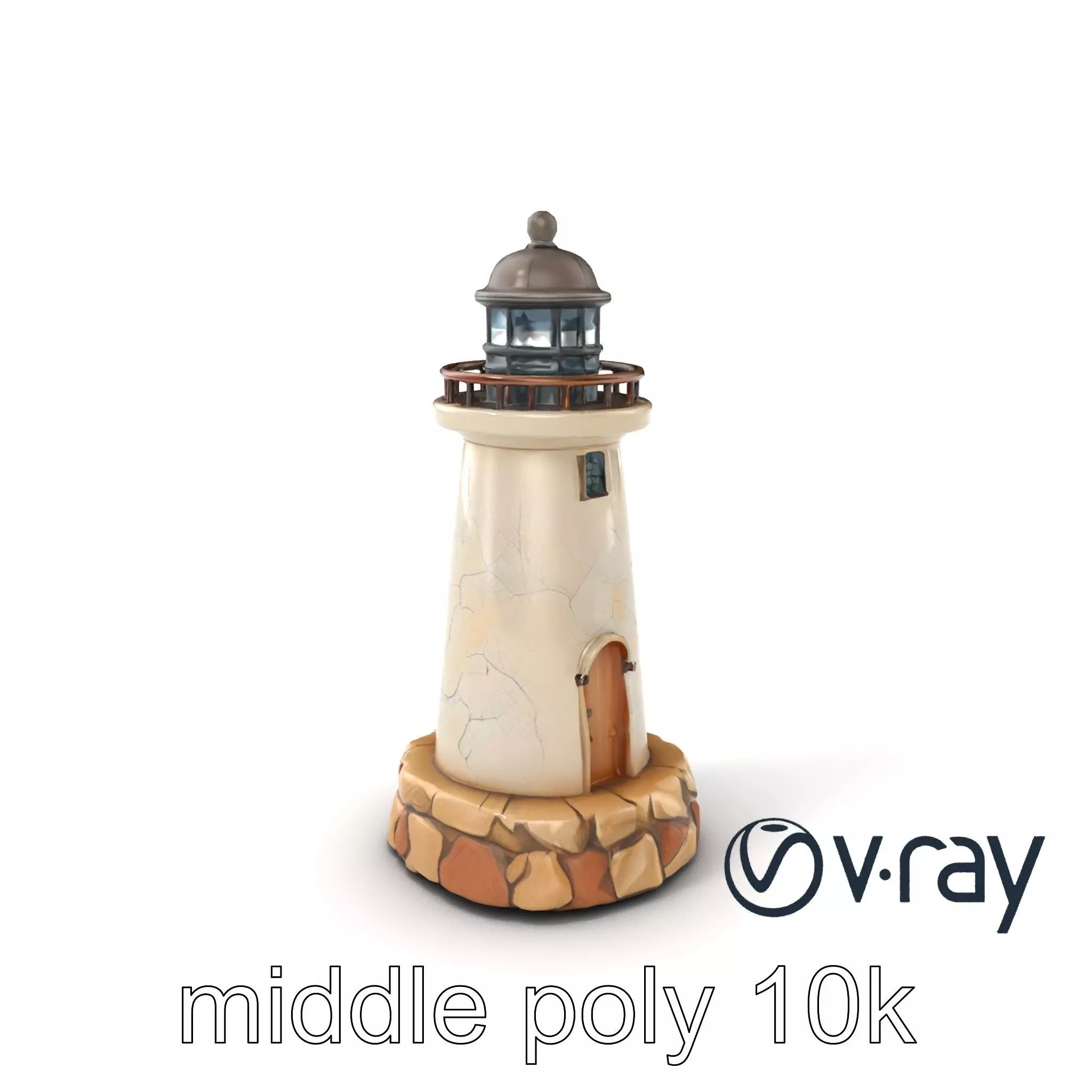 Cracked Lighthouse Architectural Detail model pack Low-poly 3D model_0