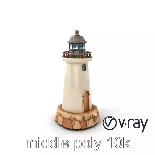 Cracked Lighthouse Architectural Detail model pack Low-poly 3D model