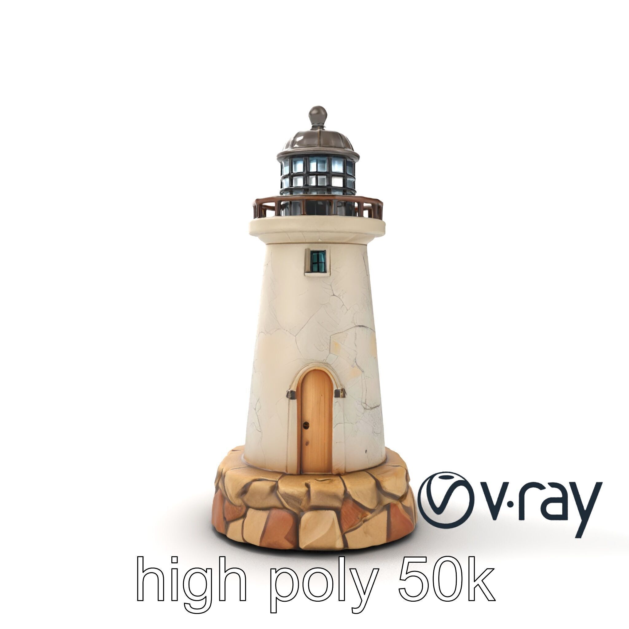 Cracked Lighthouse Architectural Detail model pack Low-poly 3D model_12