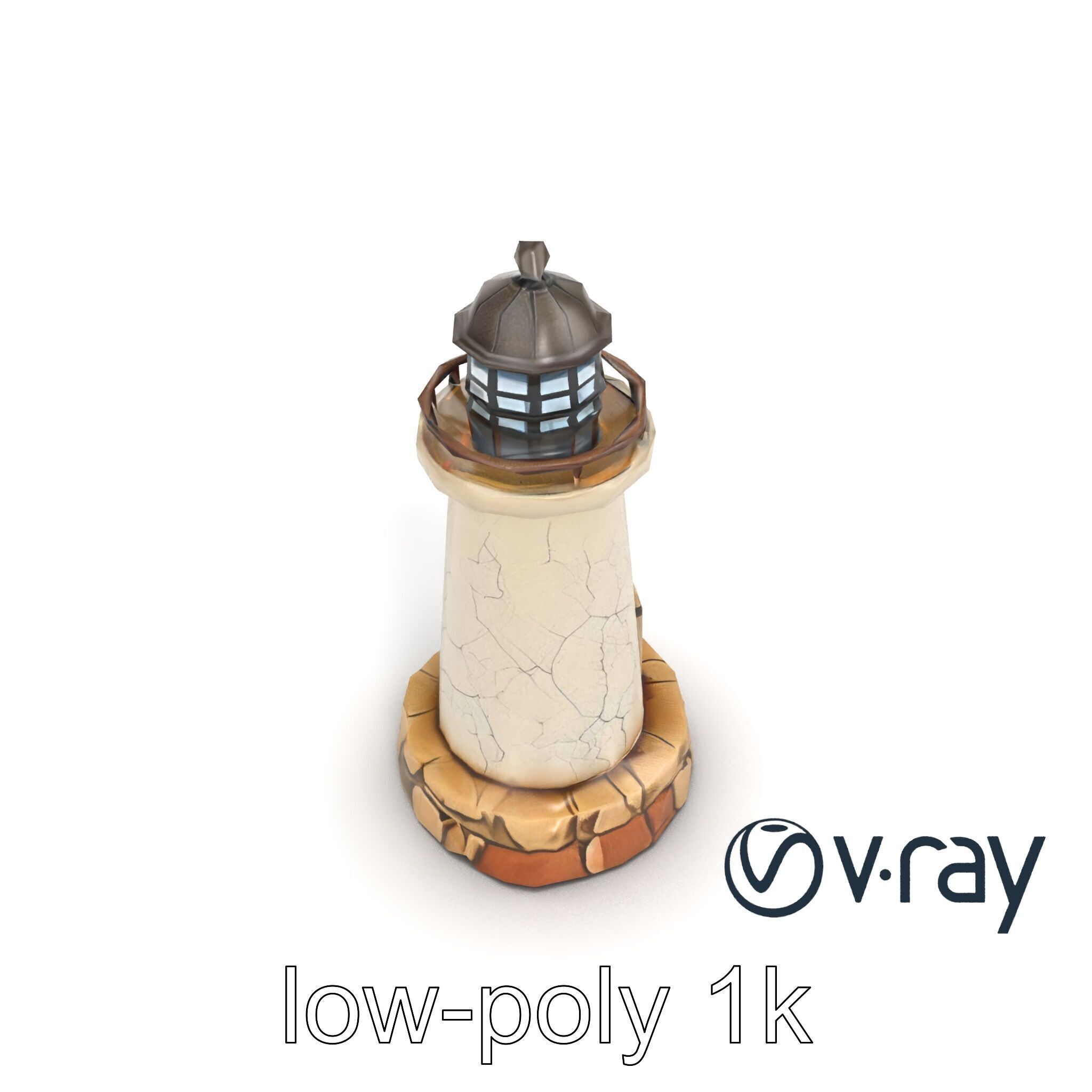 Cracked Lighthouse Architectural Detail model pack Low-poly 3D model_13
