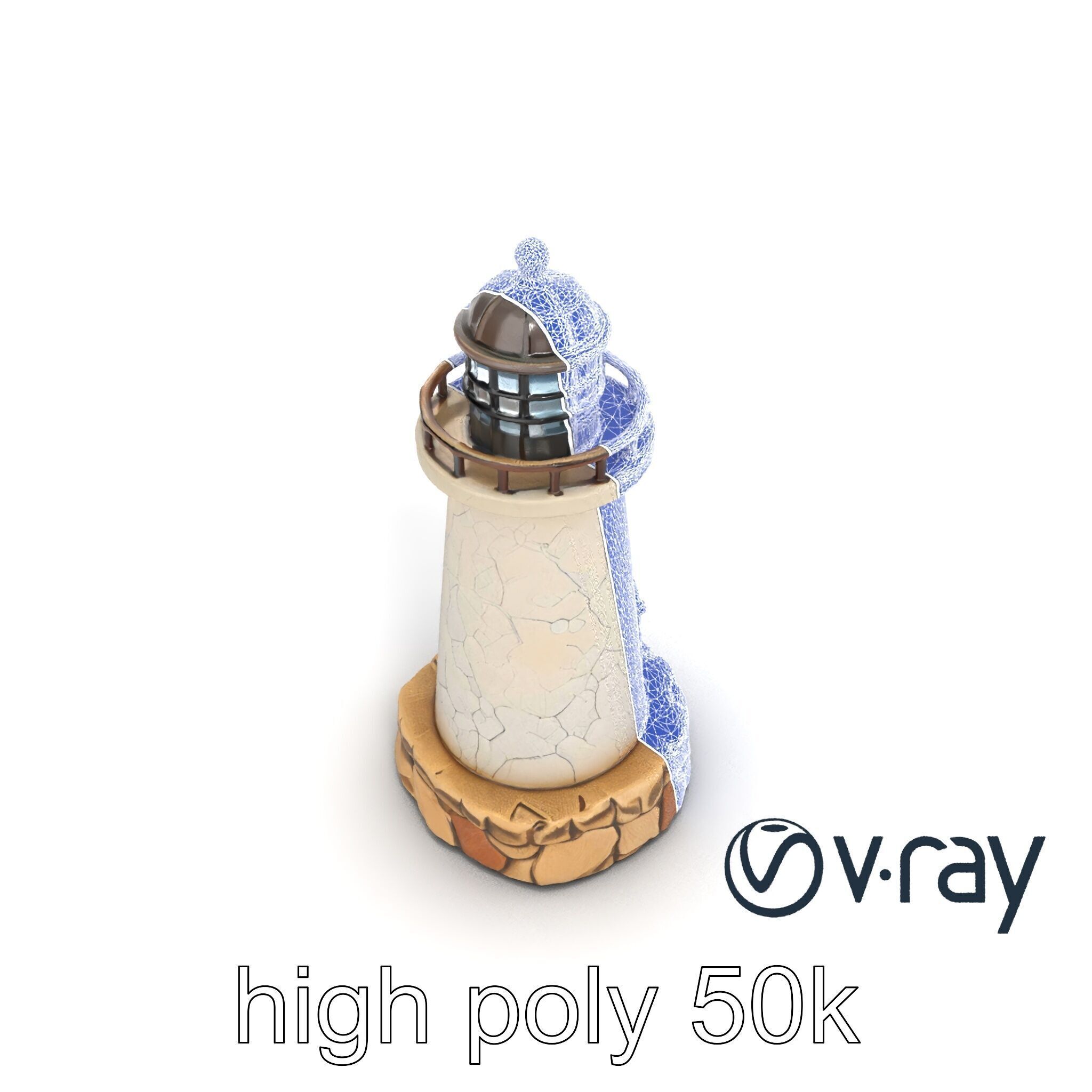 Cracked Lighthouse Architectural Detail model pack Low-poly 3D model_19