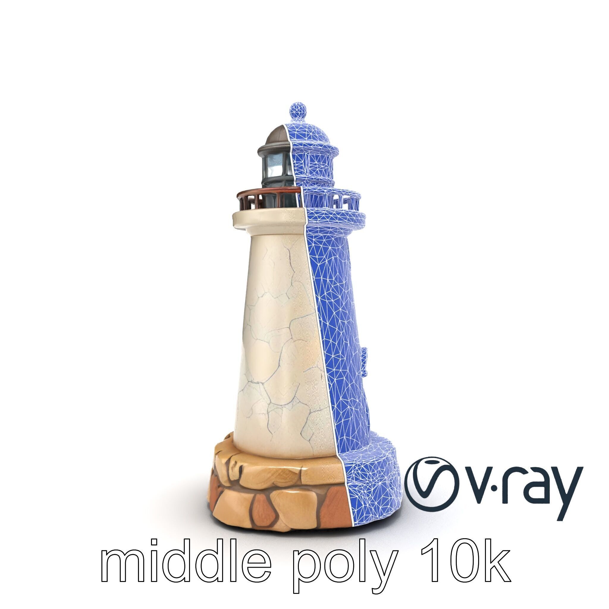 Cracked Lighthouse Architectural Detail model pack Low-poly 3D model_21