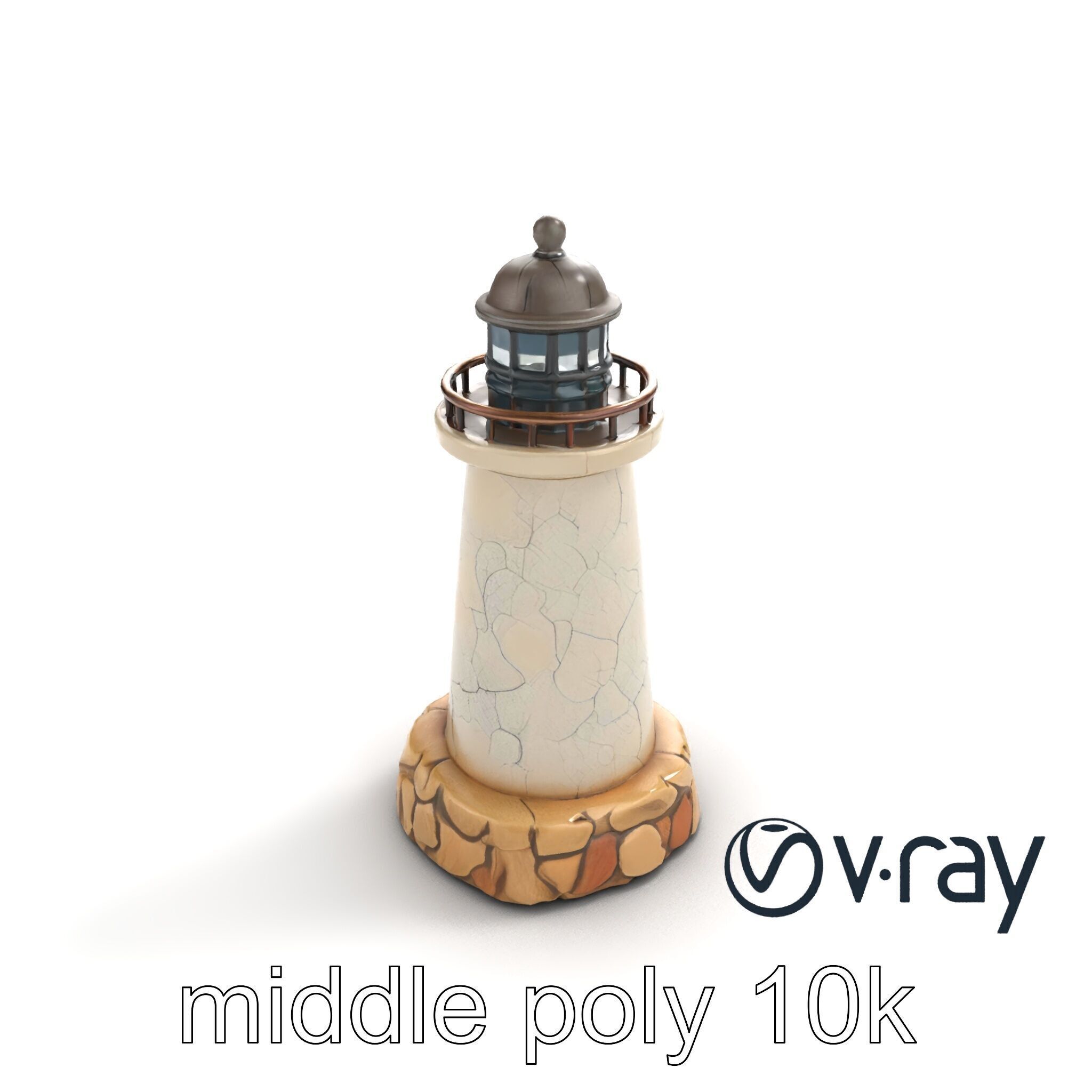 Cracked Lighthouse Architectural Detail model pack Low-poly 3D model_7
