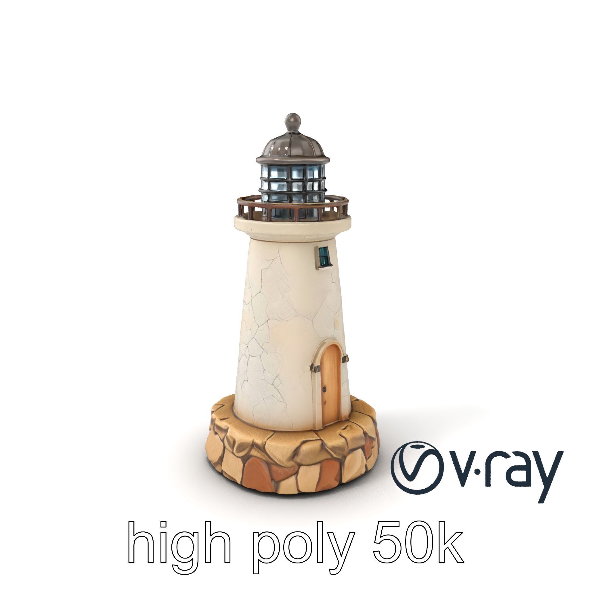 Cracked Lighthouse Architectural Detail model pack Low-poly 3D model_6