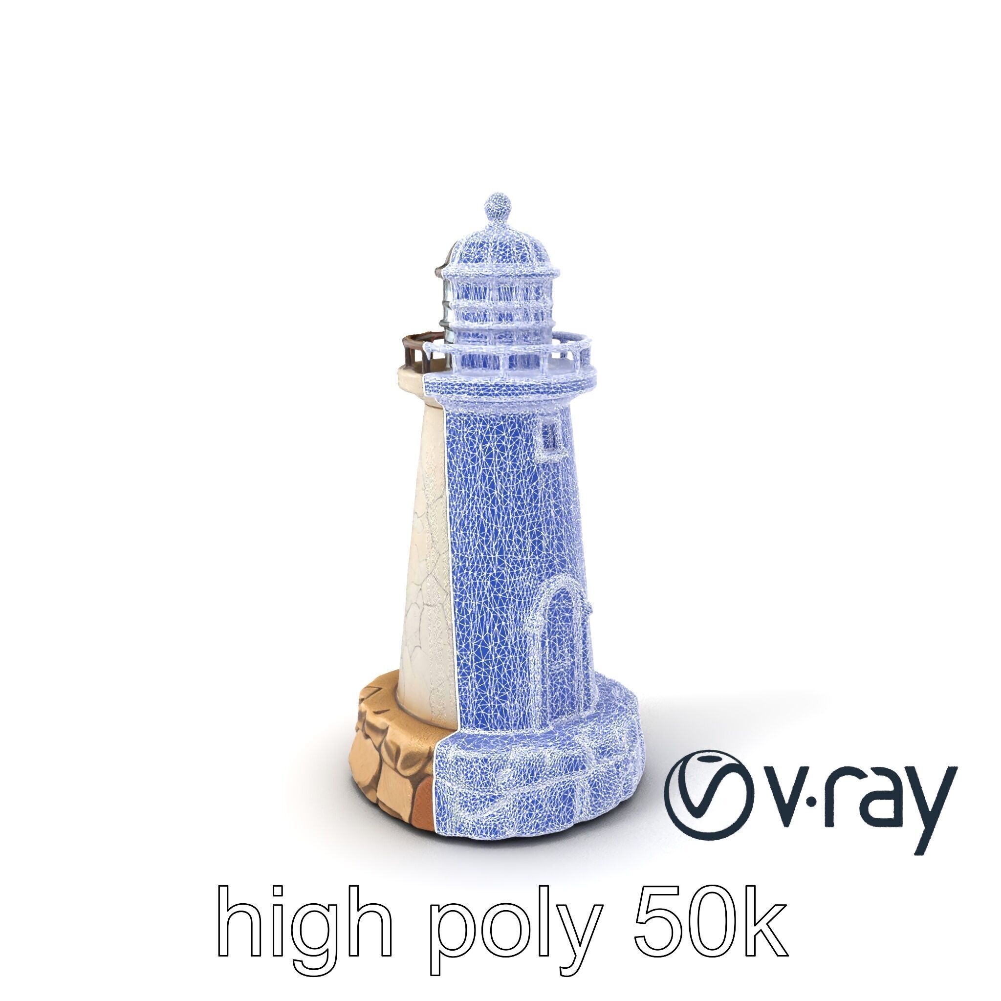 Cracked Lighthouse Architectural Detail model pack Low-poly 3D model_9