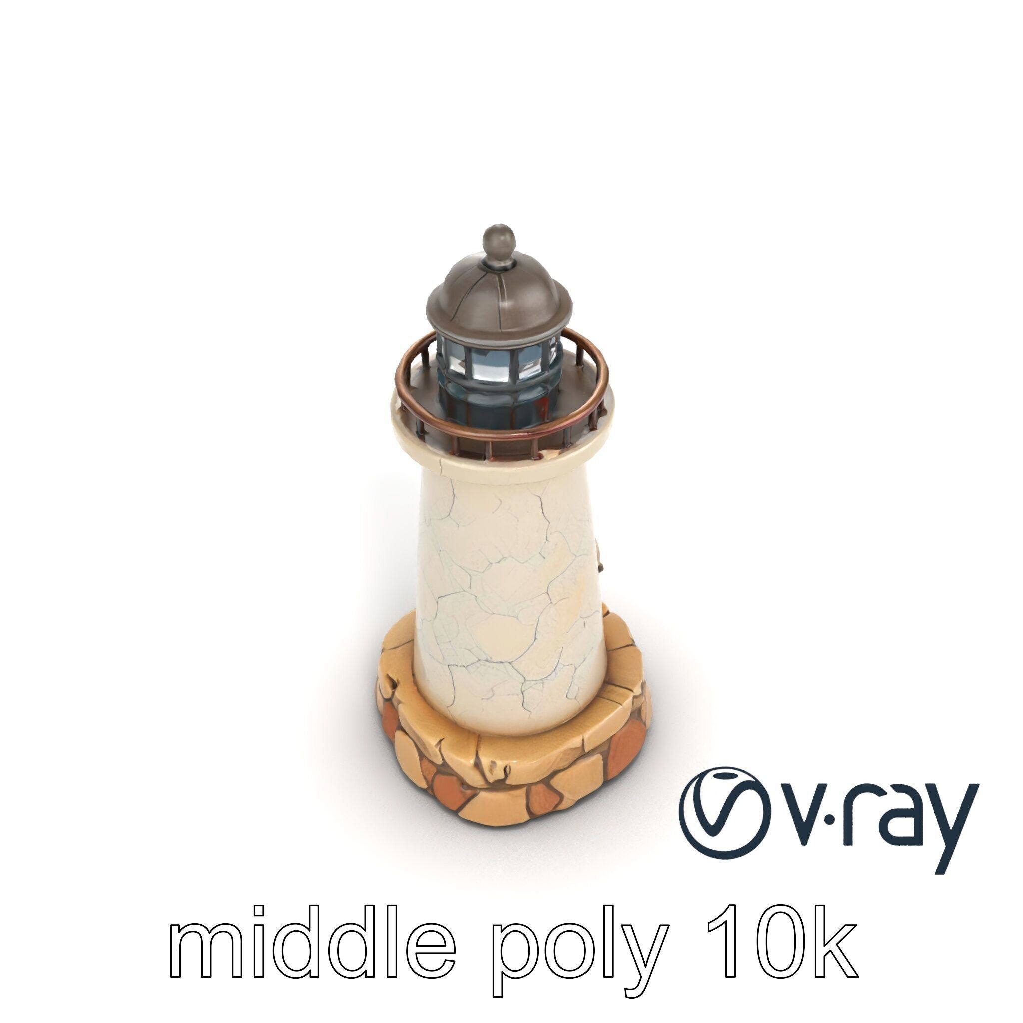 Cracked Lighthouse Architectural Detail model pack Low-poly 3D model_16