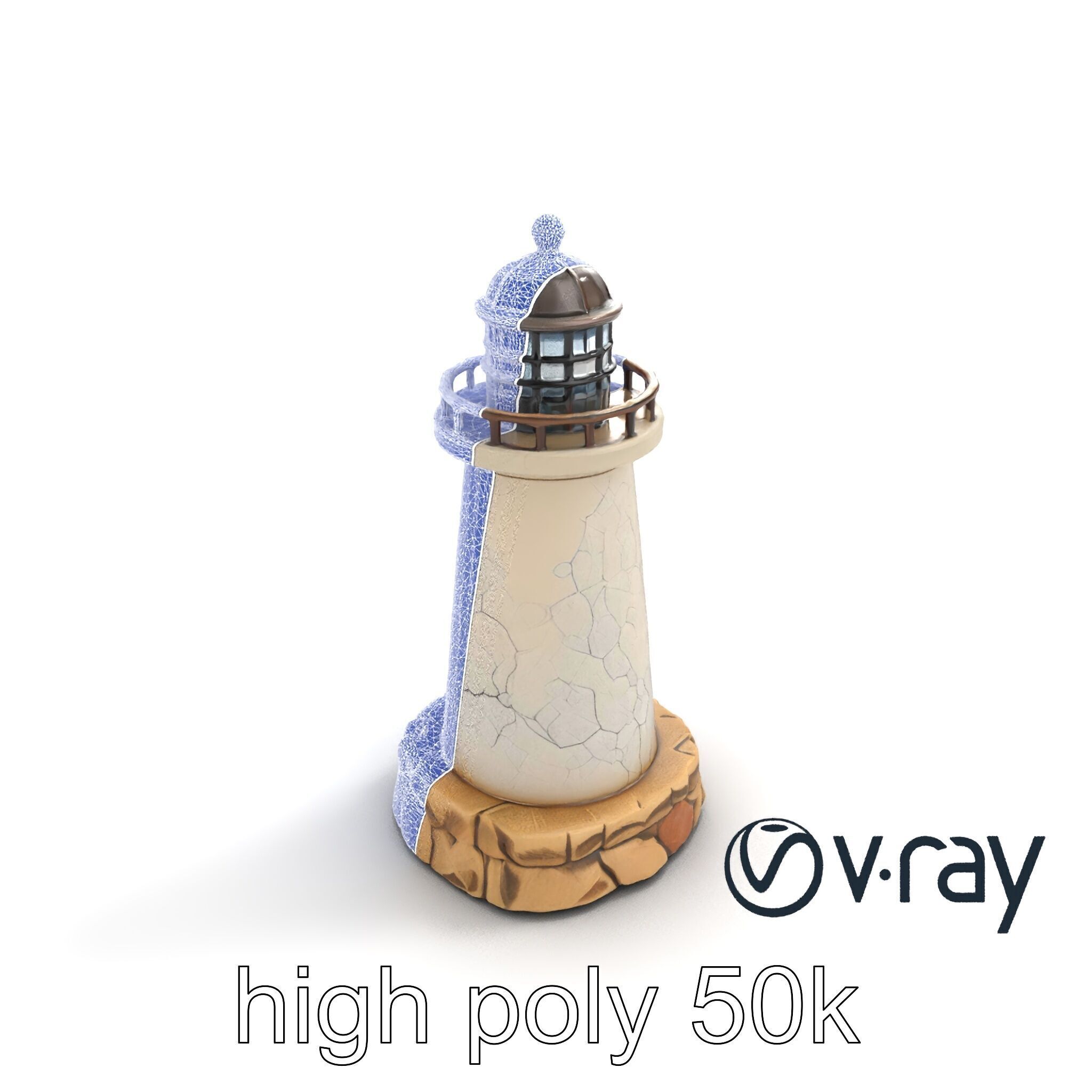 Cracked Lighthouse Architectural Detail model pack Low-poly 3D model_11
