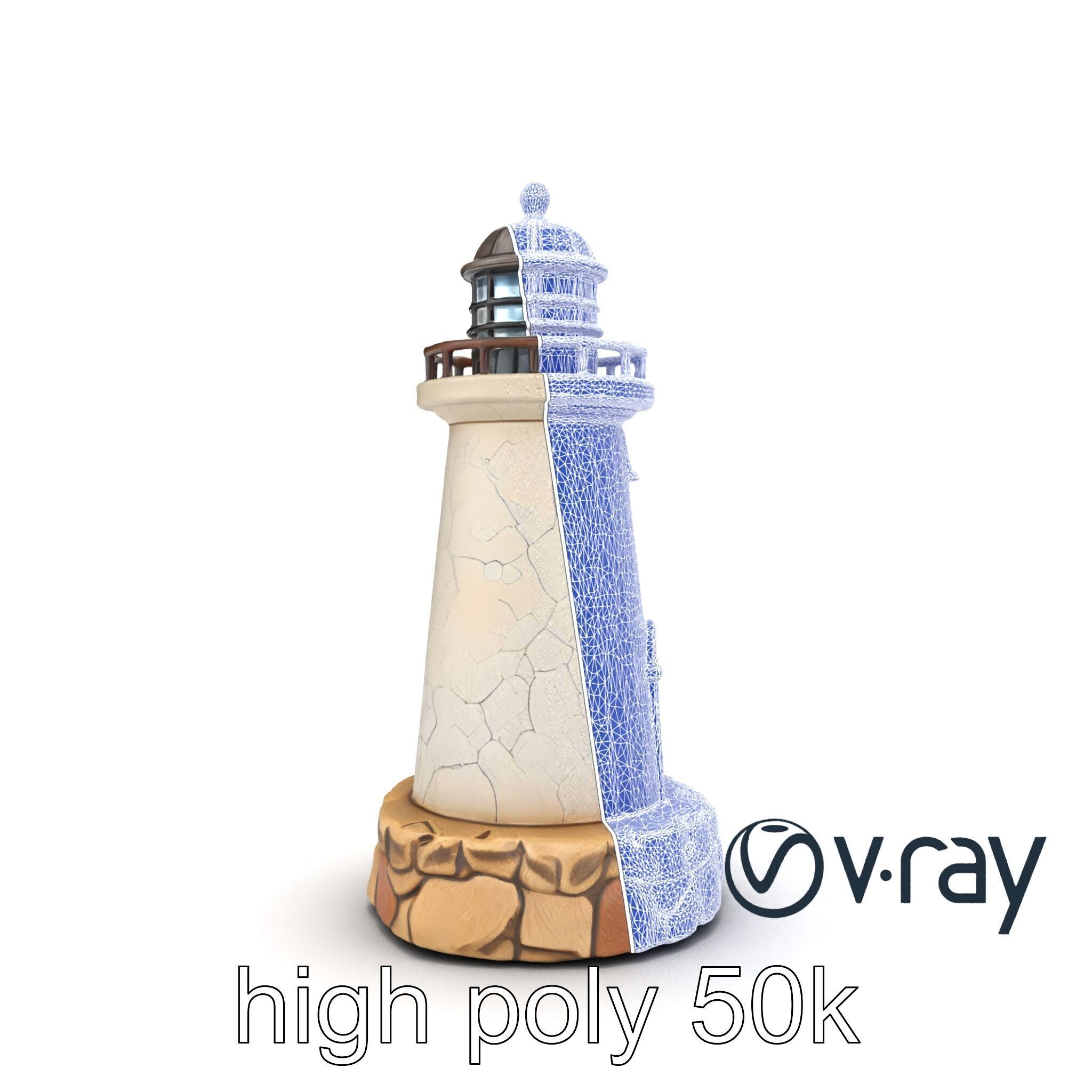 Cracked Lighthouse Architectural Detail model pack Low-poly 3D model_18