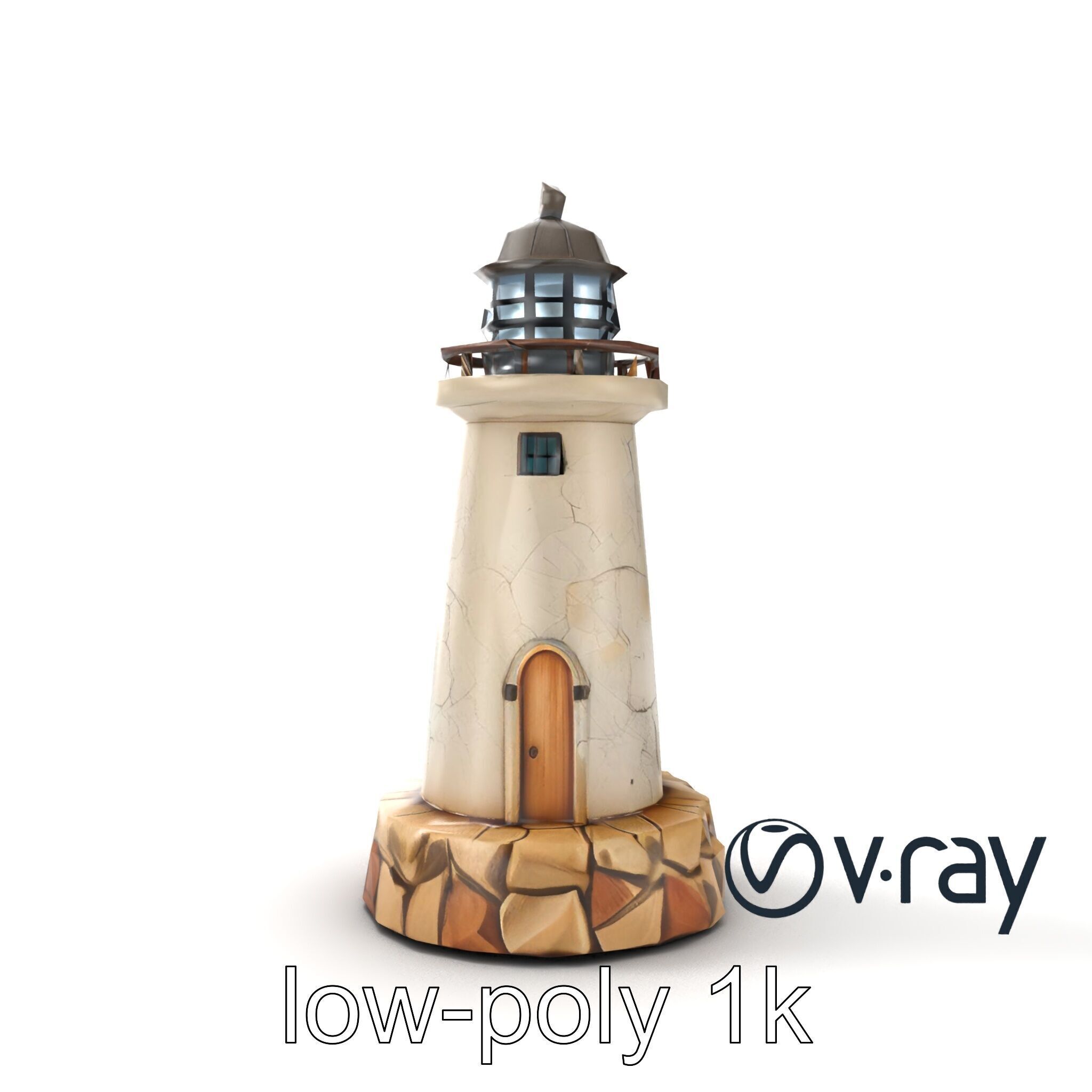 Cracked Lighthouse Architectural Detail model pack Low-poly 3D model_17