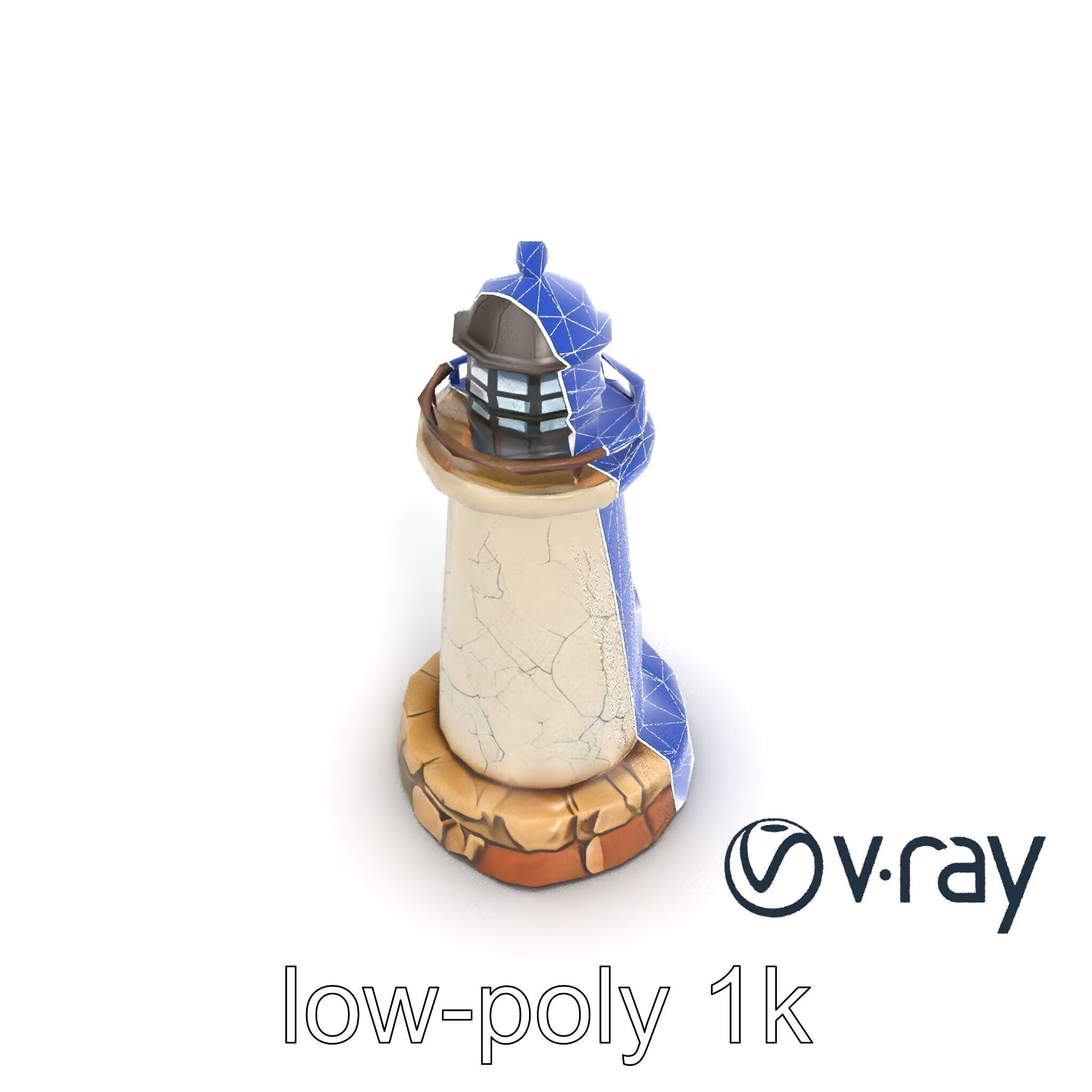 Cracked Lighthouse Architectural Detail model pack Low-poly 3D model_29
