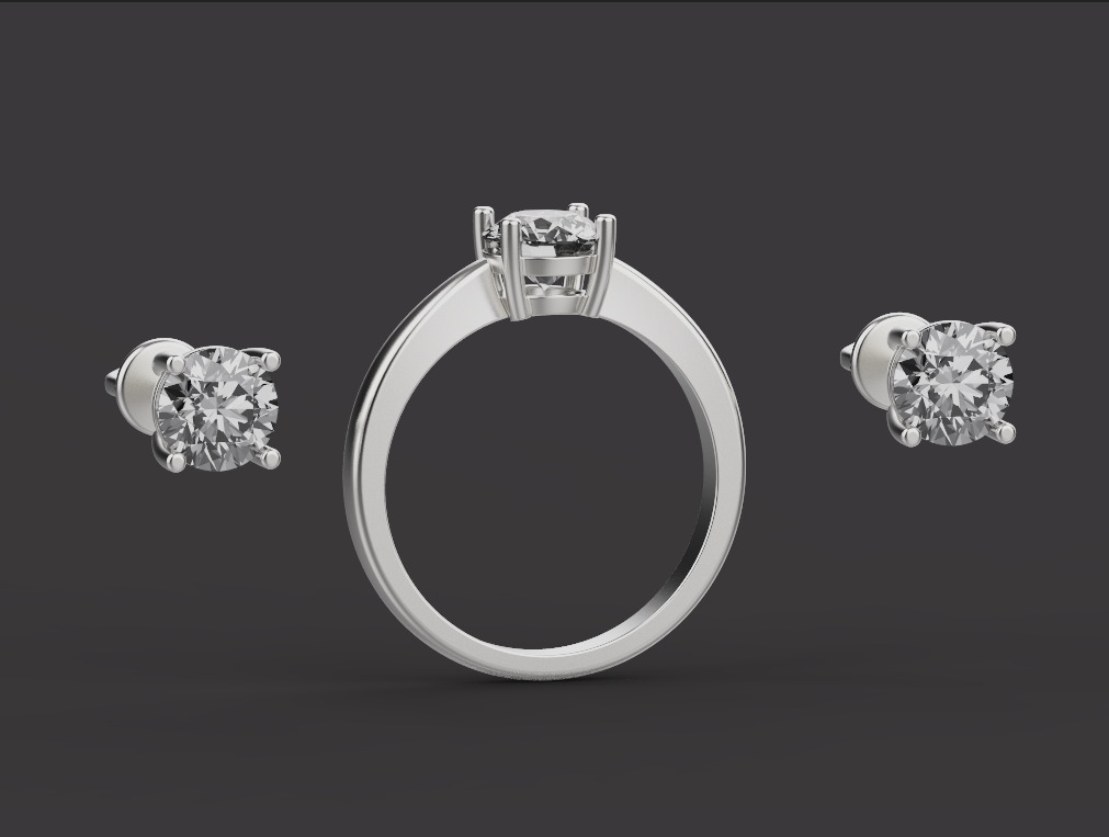 Ring and Studs set 53348 3D print model_2