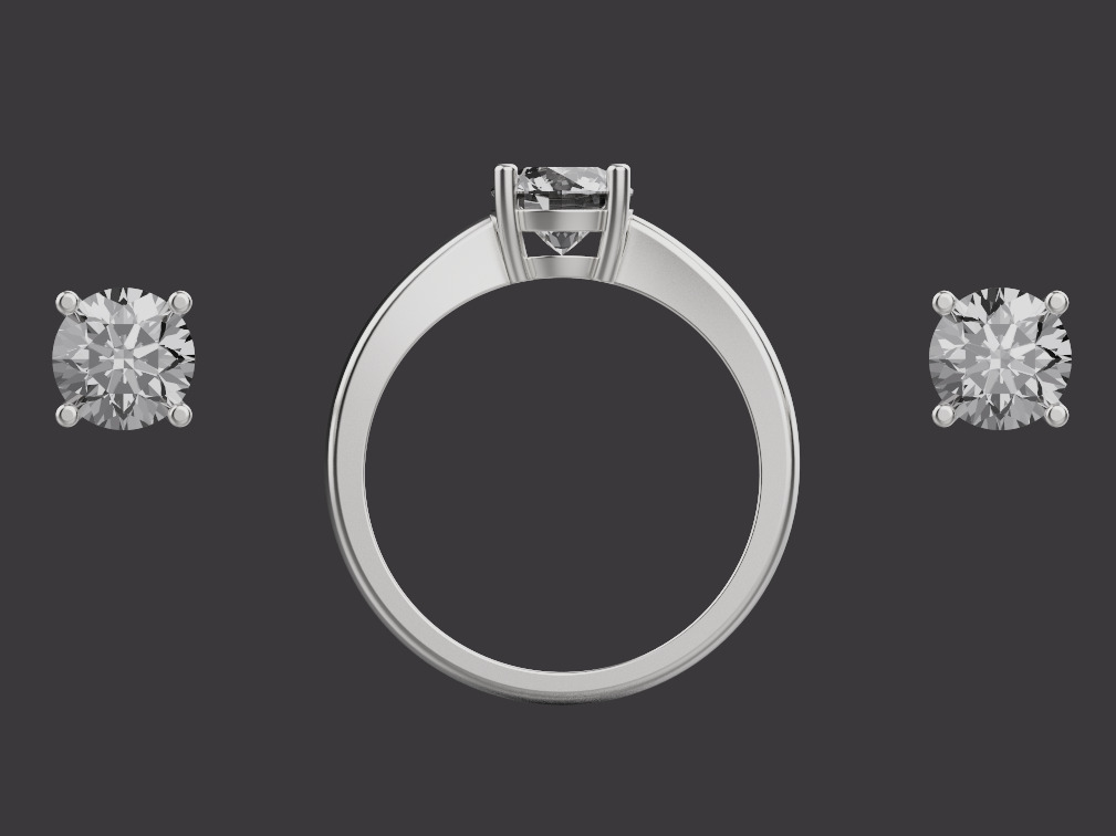 Ring and Studs set 53348 3D print model_3