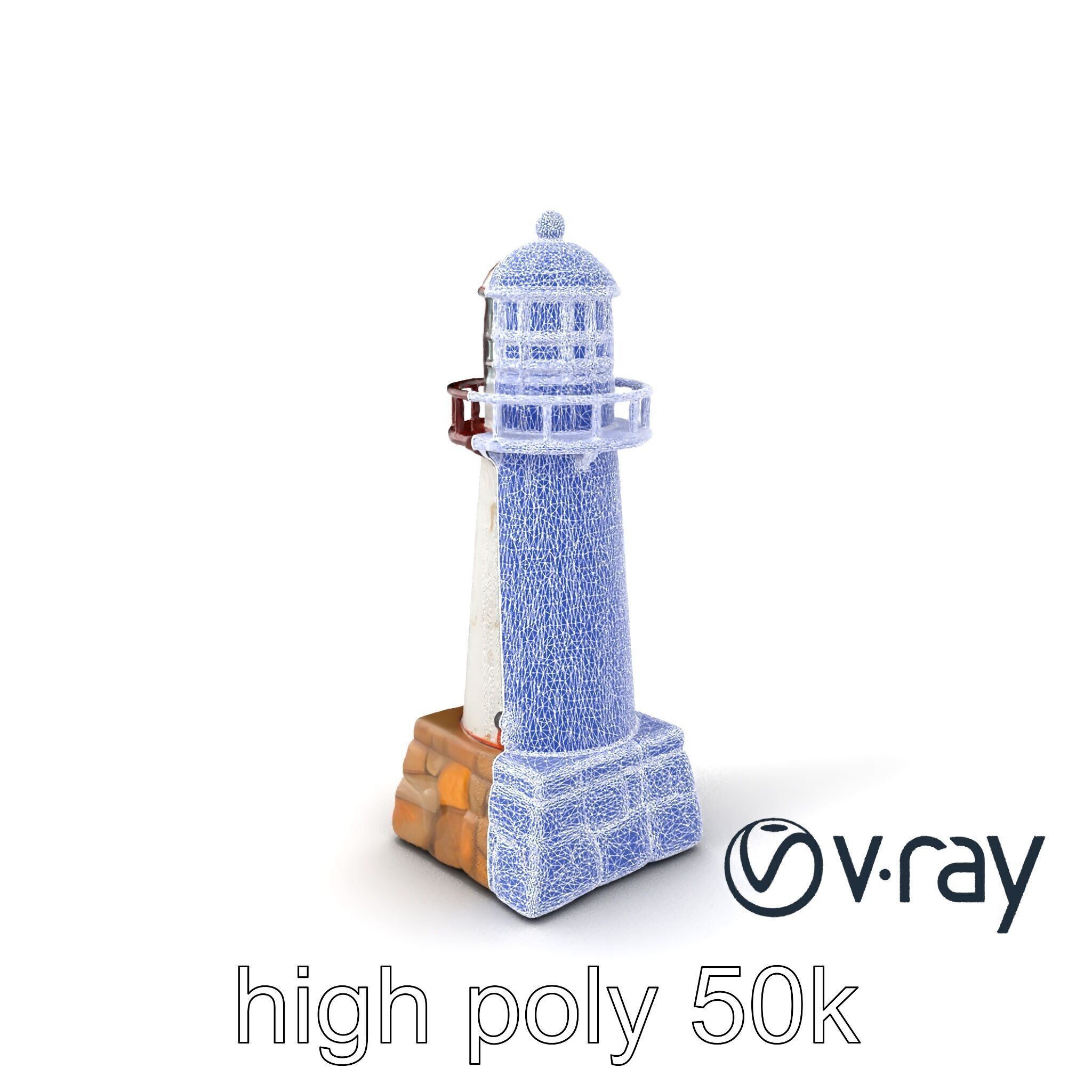 Chipped Lighthouse Sculpture model pack Low-poly 3D model_9