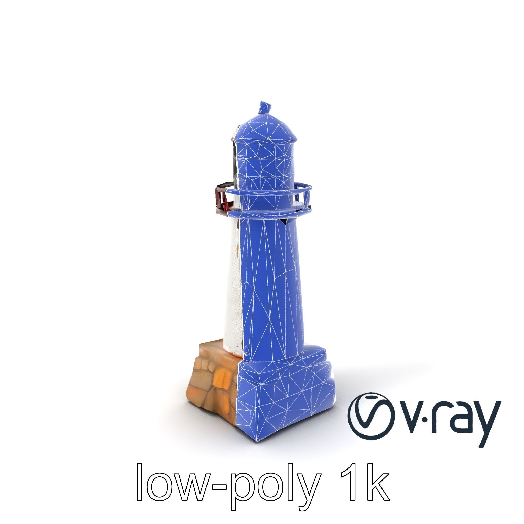 Chipped Lighthouse Sculpture model pack Low-poly 3D model_27