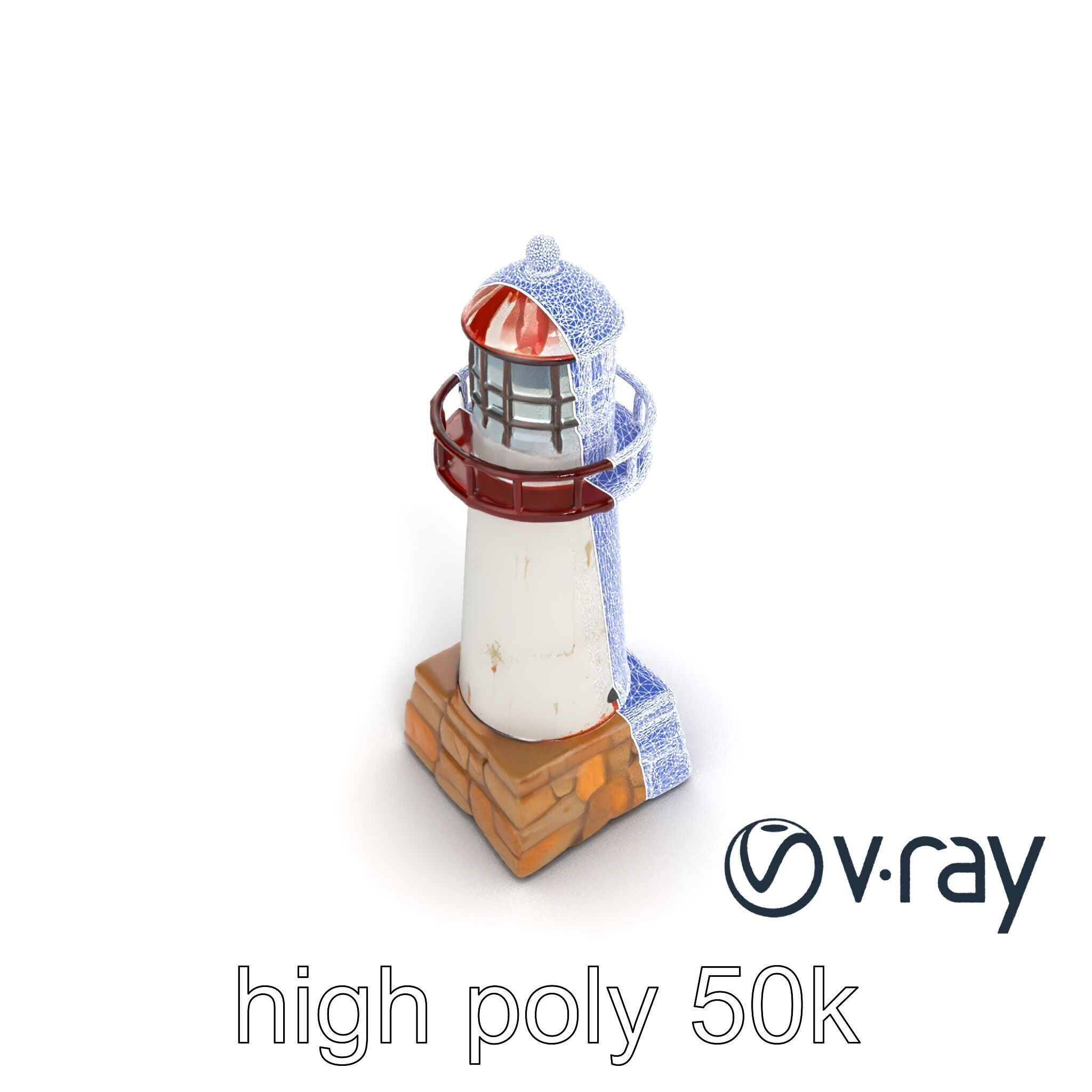 Chipped Lighthouse Sculpture model pack Low-poly 3D model_11