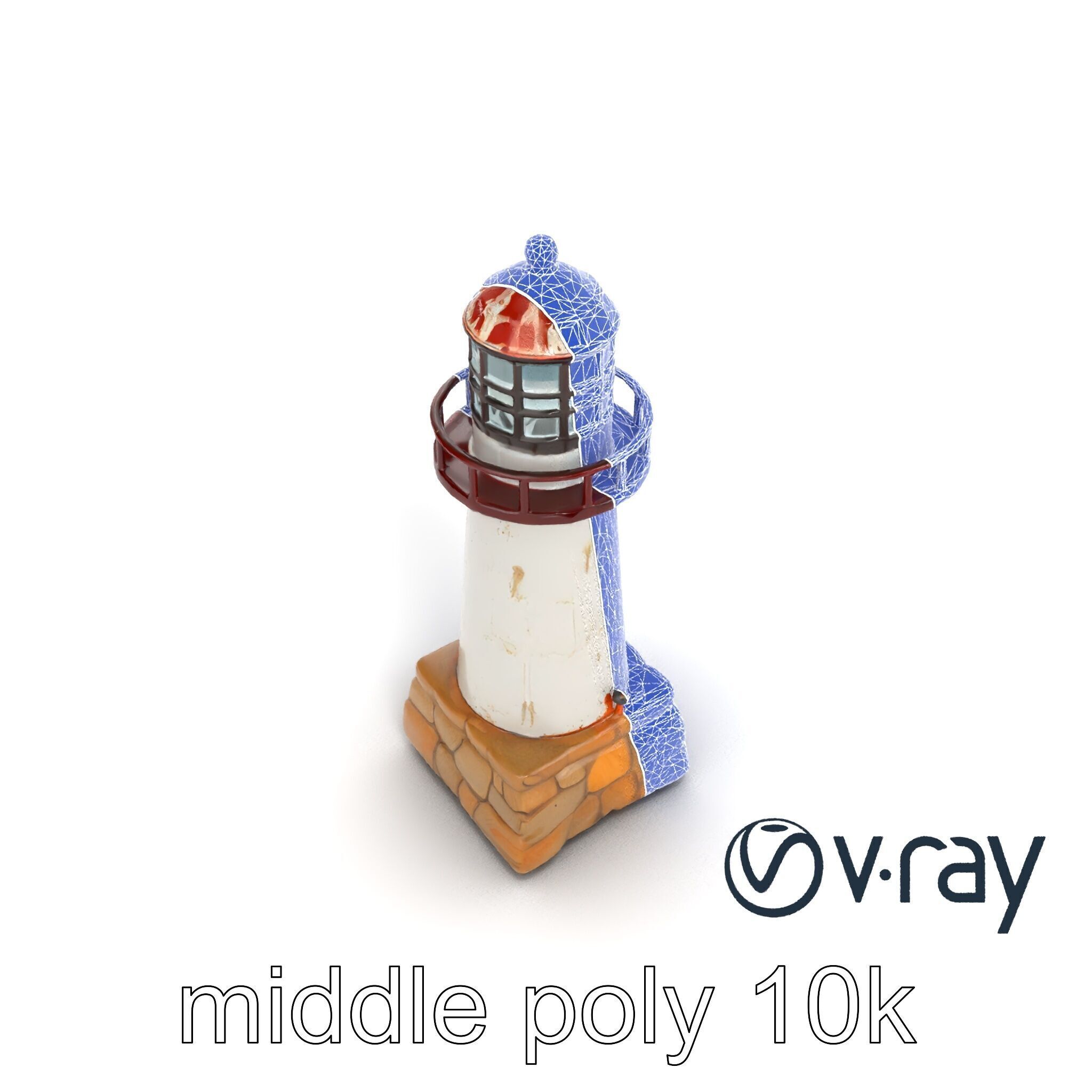 Chipped Lighthouse Sculpture model pack Low-poly 3D model_24