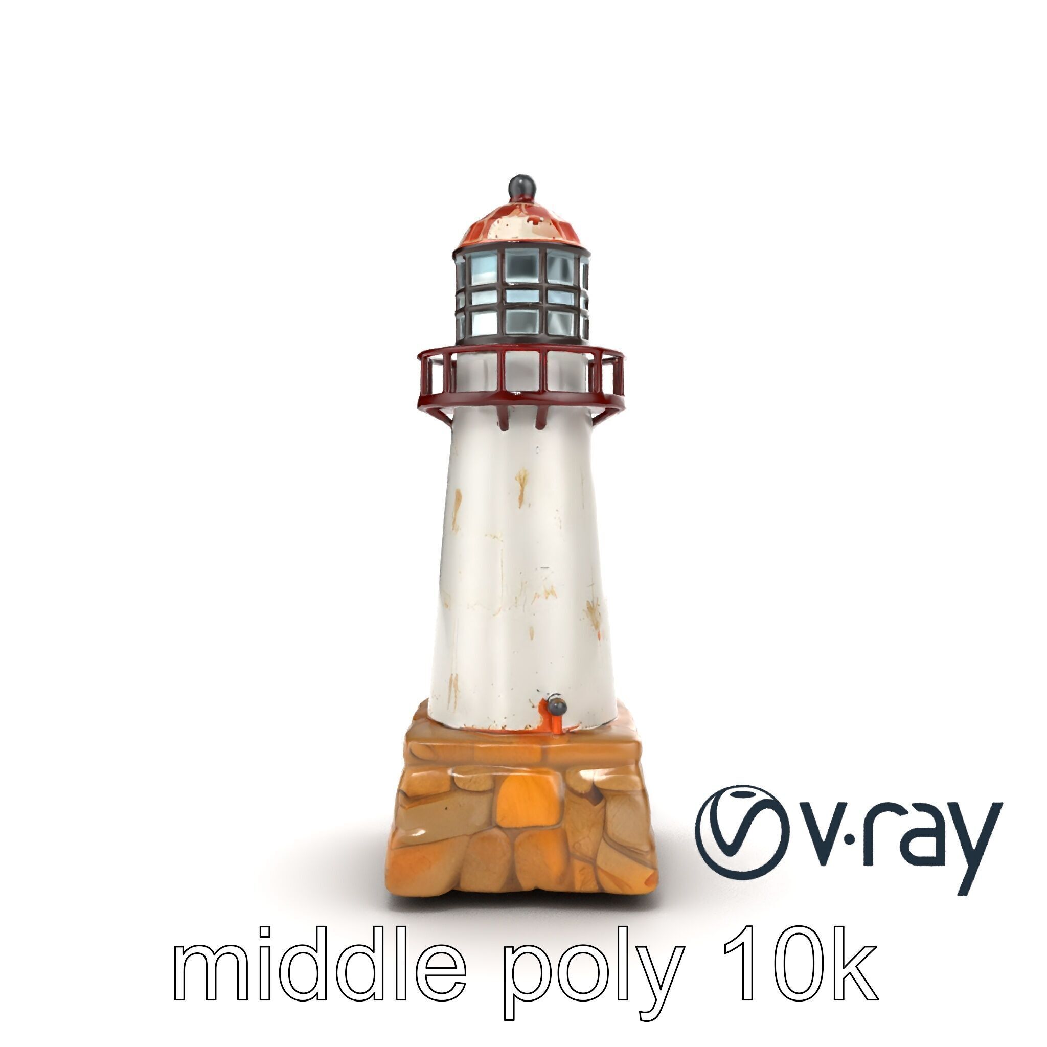 Chipped Lighthouse Sculpture model pack Low-poly 3D model_16