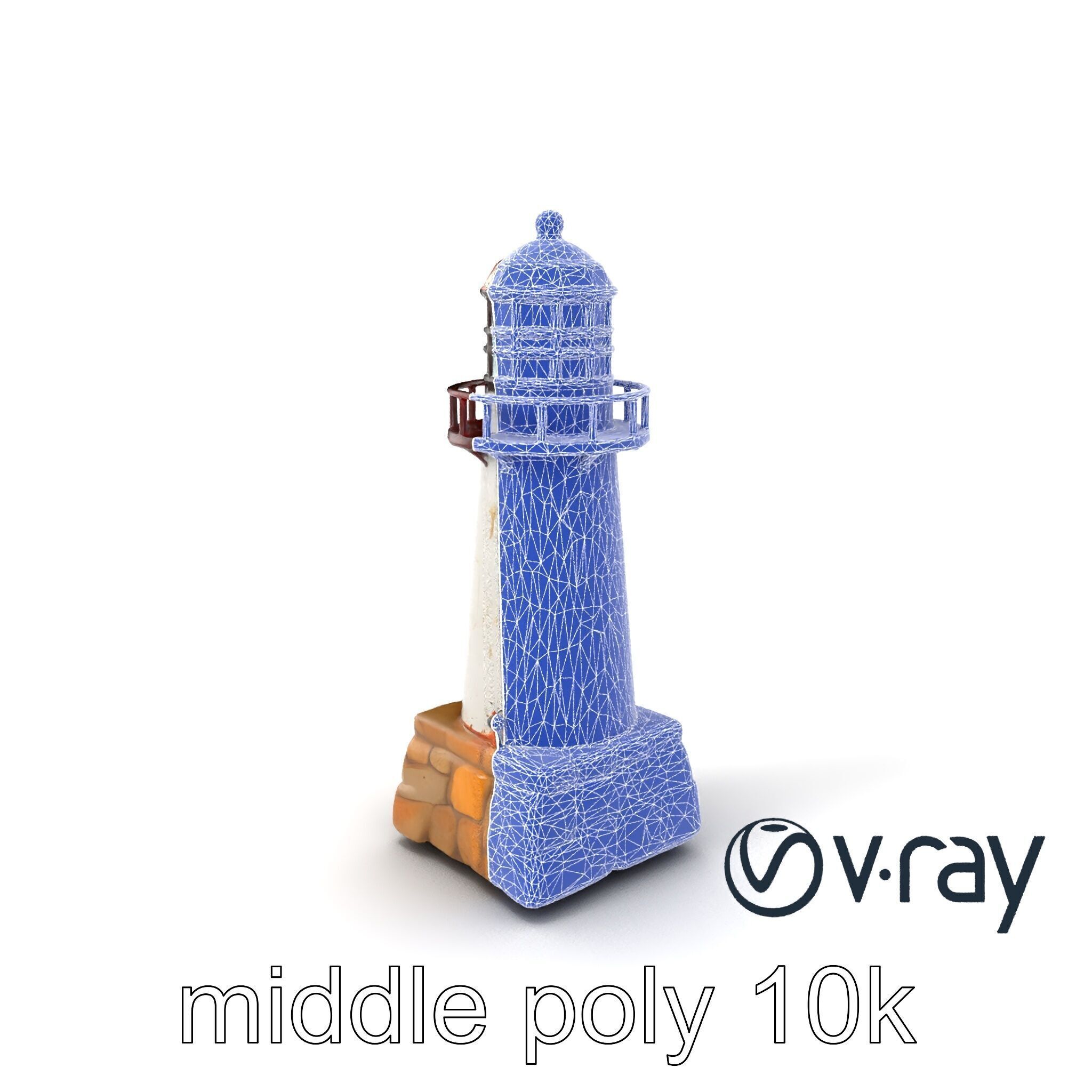 Chipped Lighthouse Sculpture model pack Low-poly 3D model_4