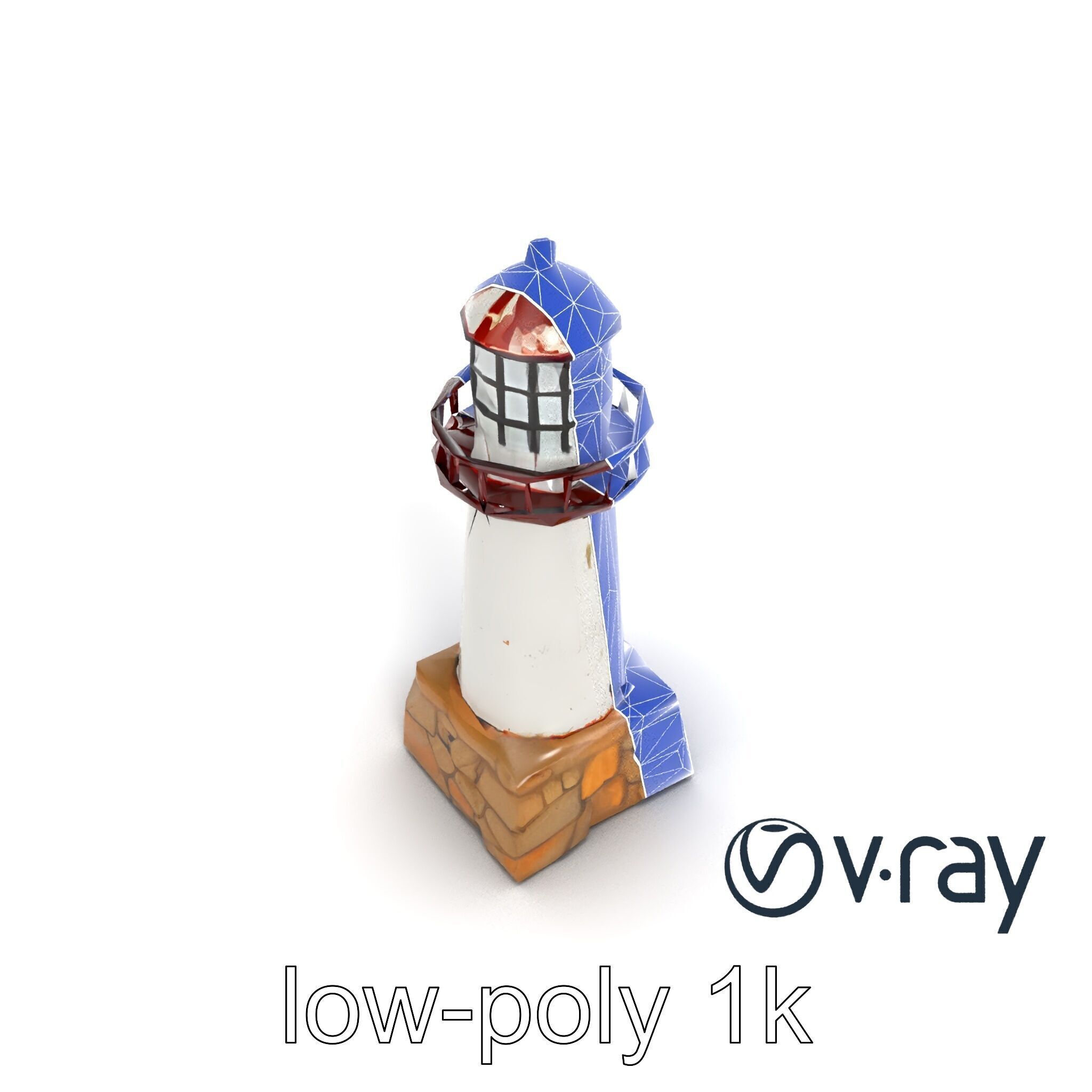 Chipped Lighthouse Sculpture model pack Low-poly 3D model_17