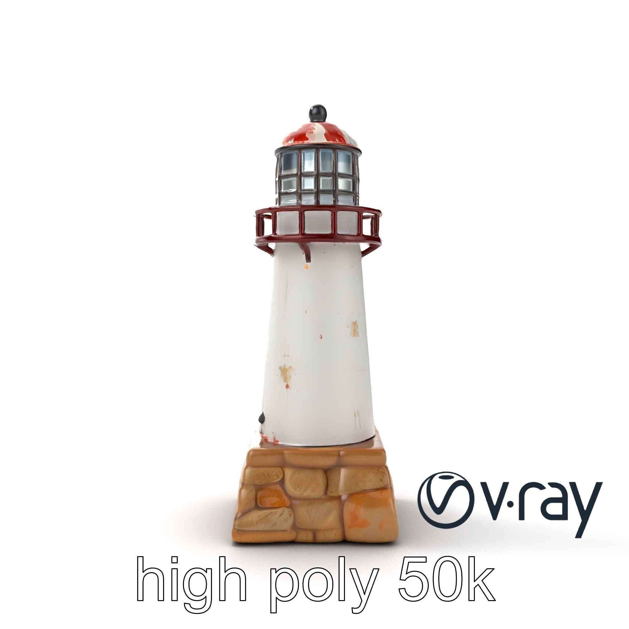Chipped Lighthouse Sculpture model pack Low-poly 3D model_21