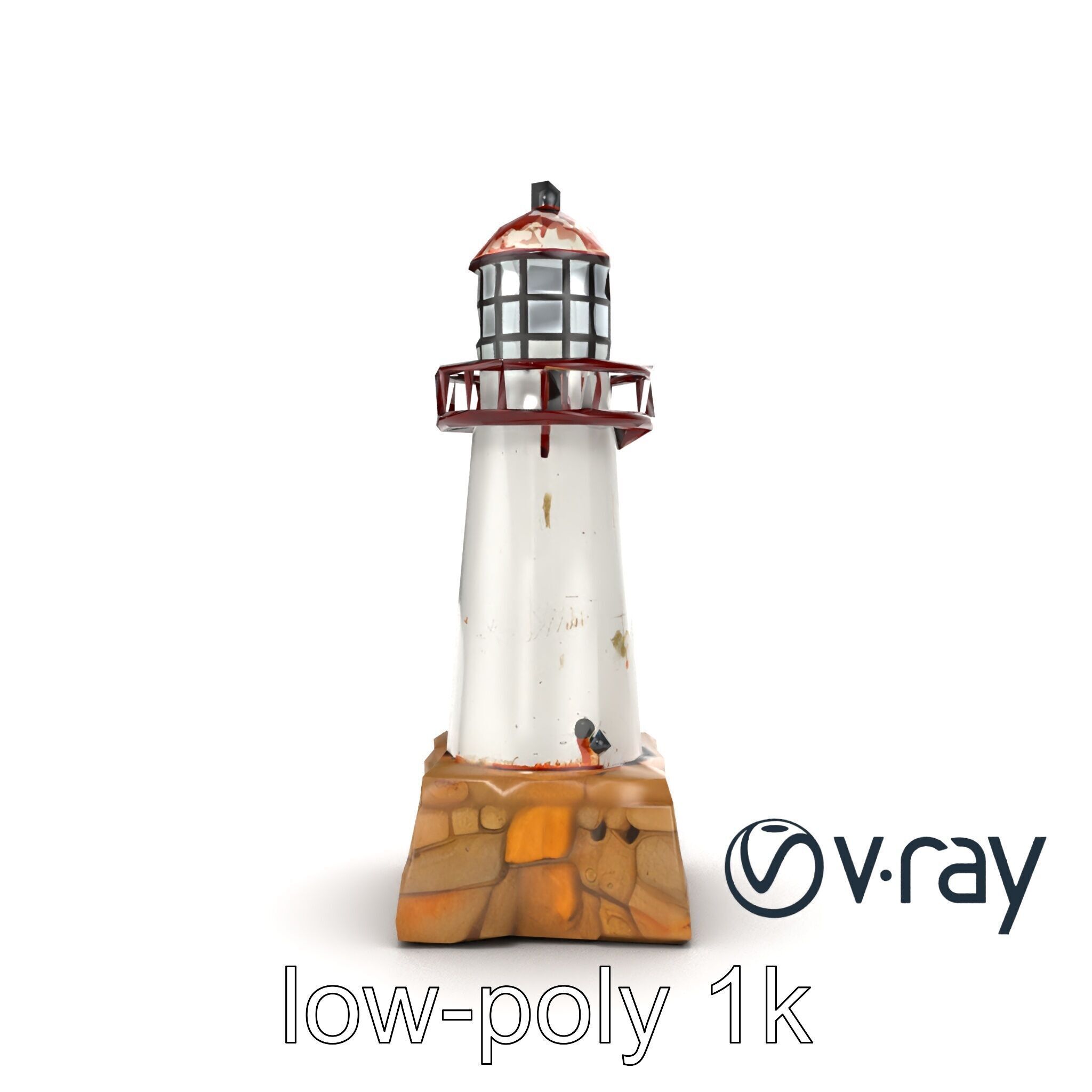 Chipped Lighthouse Sculpture model pack Low-poly 3D model_28
