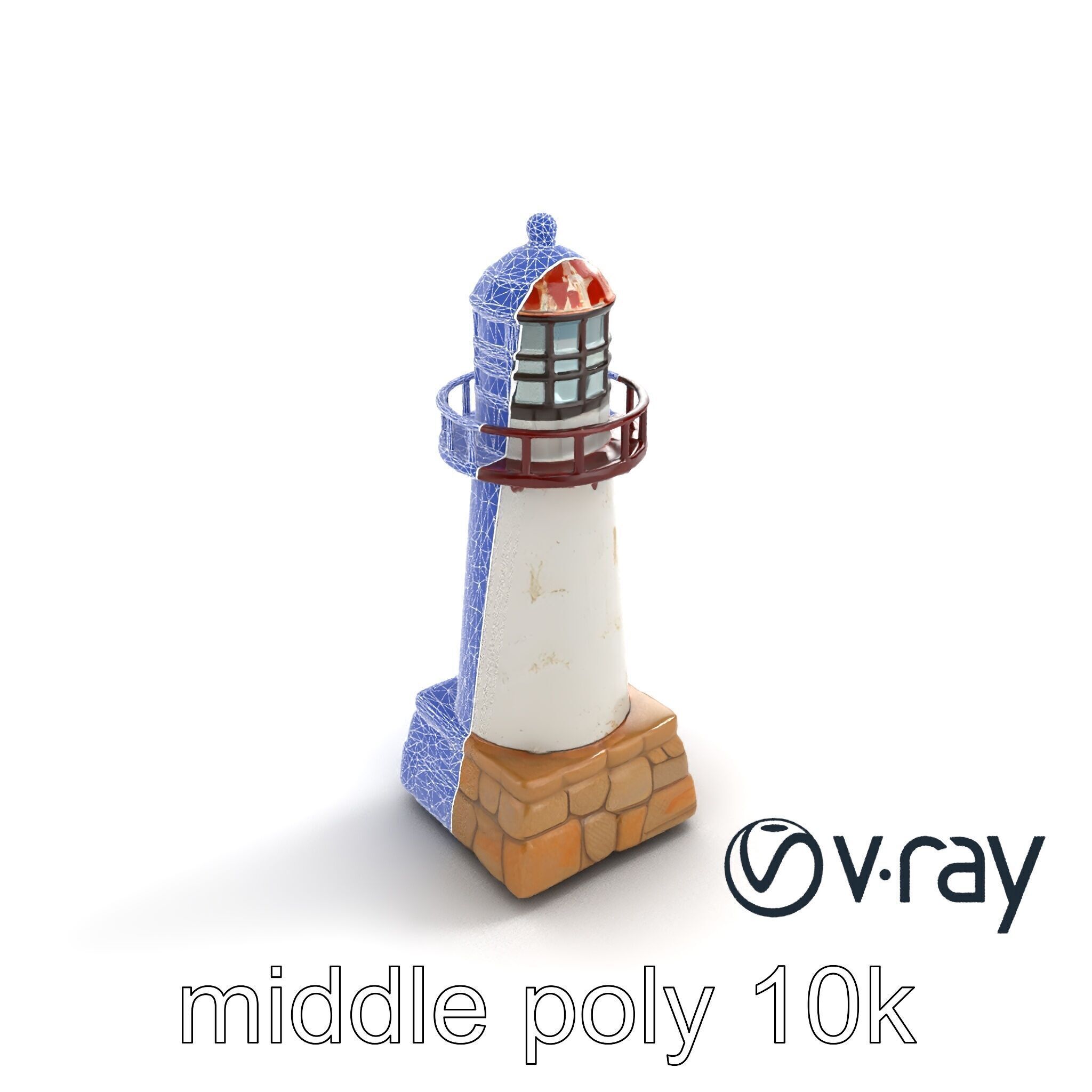 Chipped Lighthouse Sculpture model pack Low-poly 3D model_23