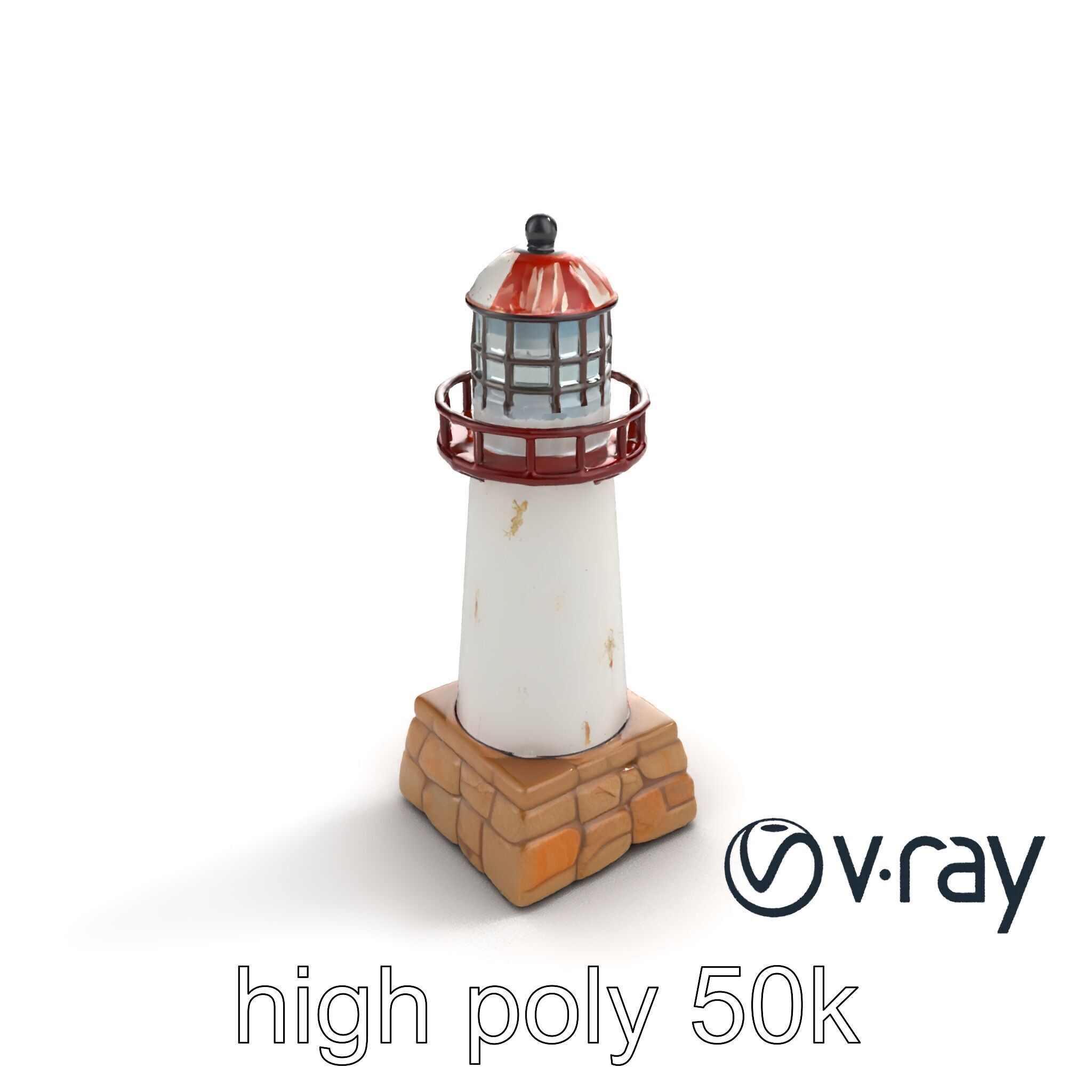 Chipped Lighthouse Sculpture model pack Low-poly 3D model_14