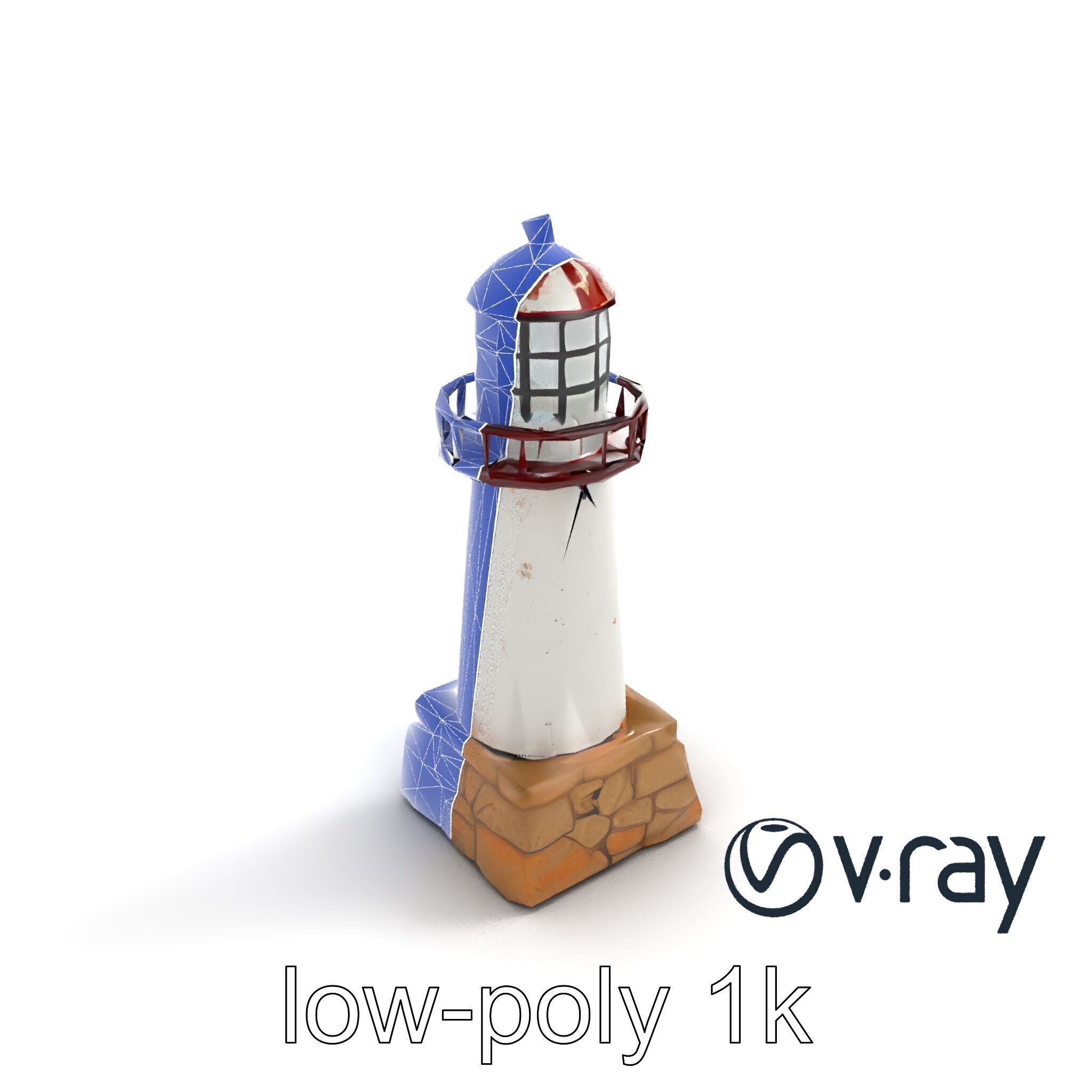 Chipped Lighthouse Sculpture model pack Low-poly 3D model_19